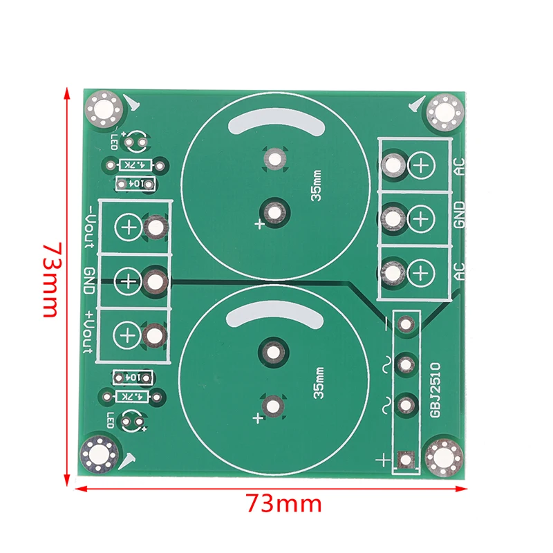 1PC 25A Single AC-DC Audio Amplifier Rectifier Filter Power Supply Board Bare PCB for Electronics Projects