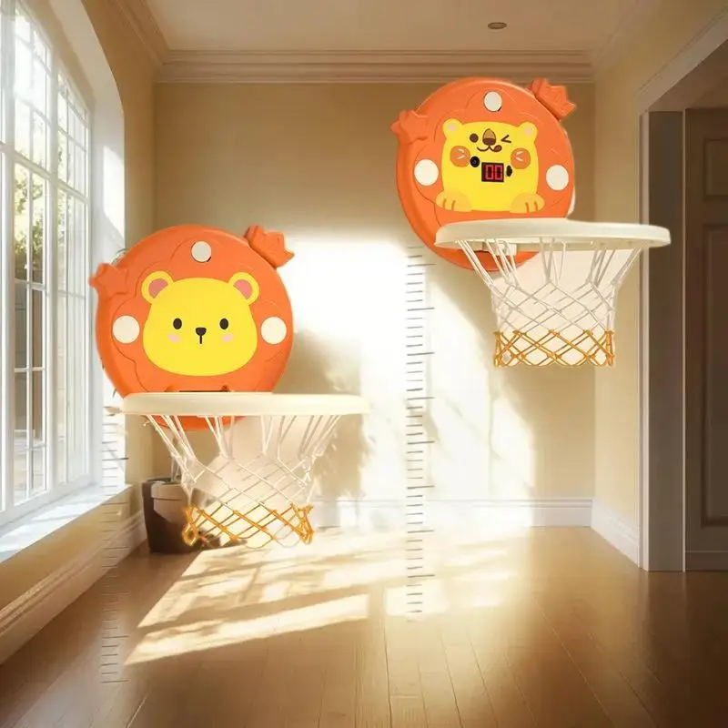 Divertente giocattolo sportivo per bambini con tavola da basket con animali dei cartoni animati; Mini cerchio e palla inclusi