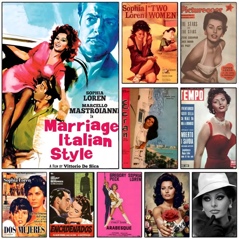 Actress S-sophia Loren Poster Modern Home Decoration Interior Design & Contemporary Wall Art Collection