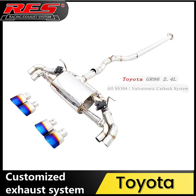 RES Catback Exhaust System for Toyota GR86 Car Stainless steel  /Titanium alloy Acoustical Damper Exhaust Pipe downpipe