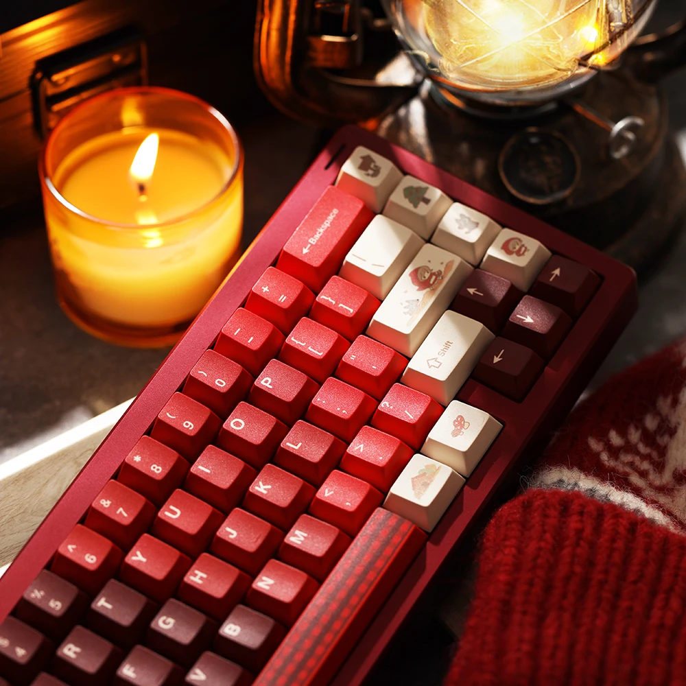 FBB PBT Keycap مجموعة غطاء ركوب أحمر صغير للوحة المفاتيح الميكانيكية Keycap 60%، 75%، 80%، 96%، 100% هدية ذاتية الصنع للأصدقاء الفتيات