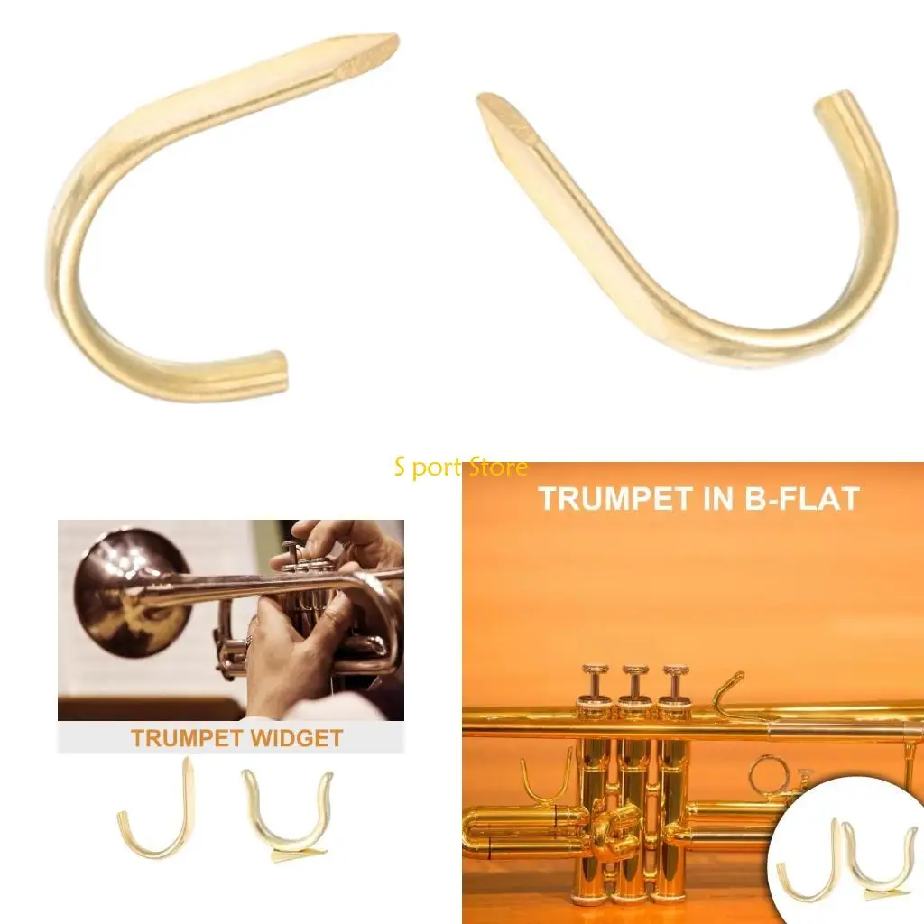

U2JB Finger Hook Trumpet Copper Trumpet Front Back Finger Hook Trumpet Valves Slide Trumpet Slide Replace Trumpet Finger Hook