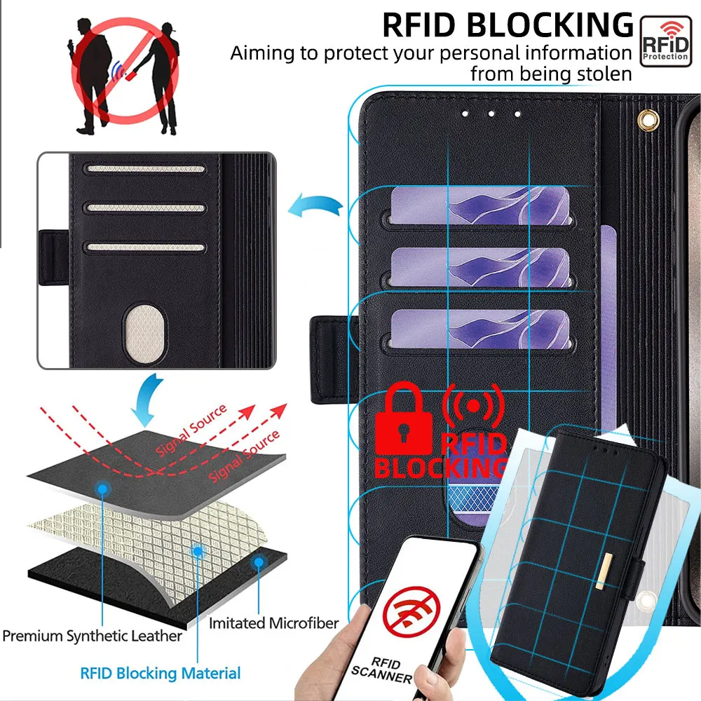 Popular Wallet Leather Case for Infinix Note 60 Pro Note Edge infinix Note 50 40 Pro Plus 50X 50S Protective Cover RFID Blocking view 4