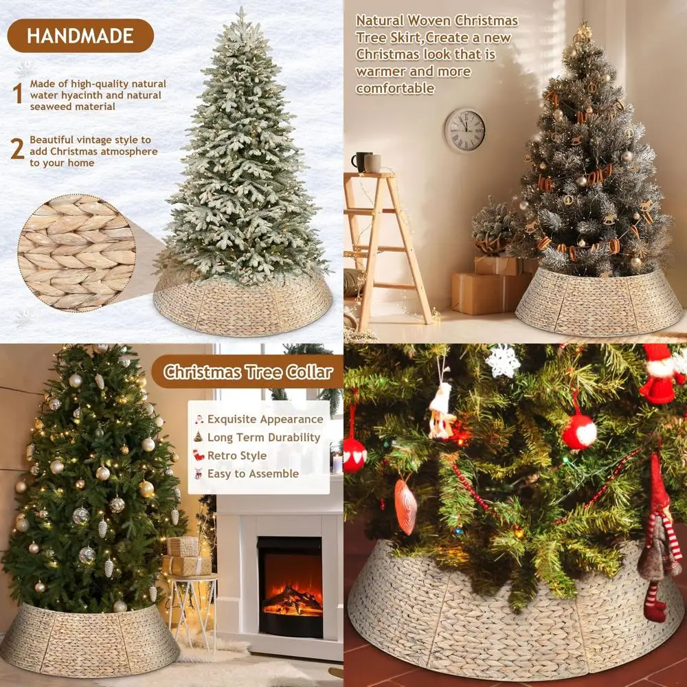 

Плетеная юбка в виде рождественской елки в стиле фермерского дома, белая, 42 для праздничного декора в деревенском стиле