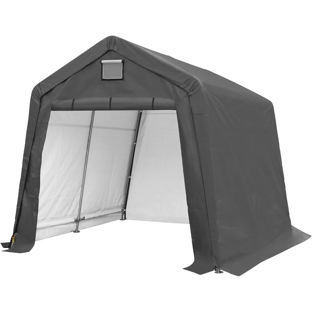 

10' x 10' Outdoor Storage Shelter - Heavy Duty Storage Tent with Roll-up Ventilated Windows, Portable Garage Zipper Storage shed