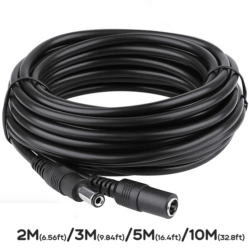 10M 12V DC延長コード 5.5mm*2.1mm ユニバーサル電源延長ケーブル 防犯カメラ用 延長コード オス-メスプラグ電源アダプター