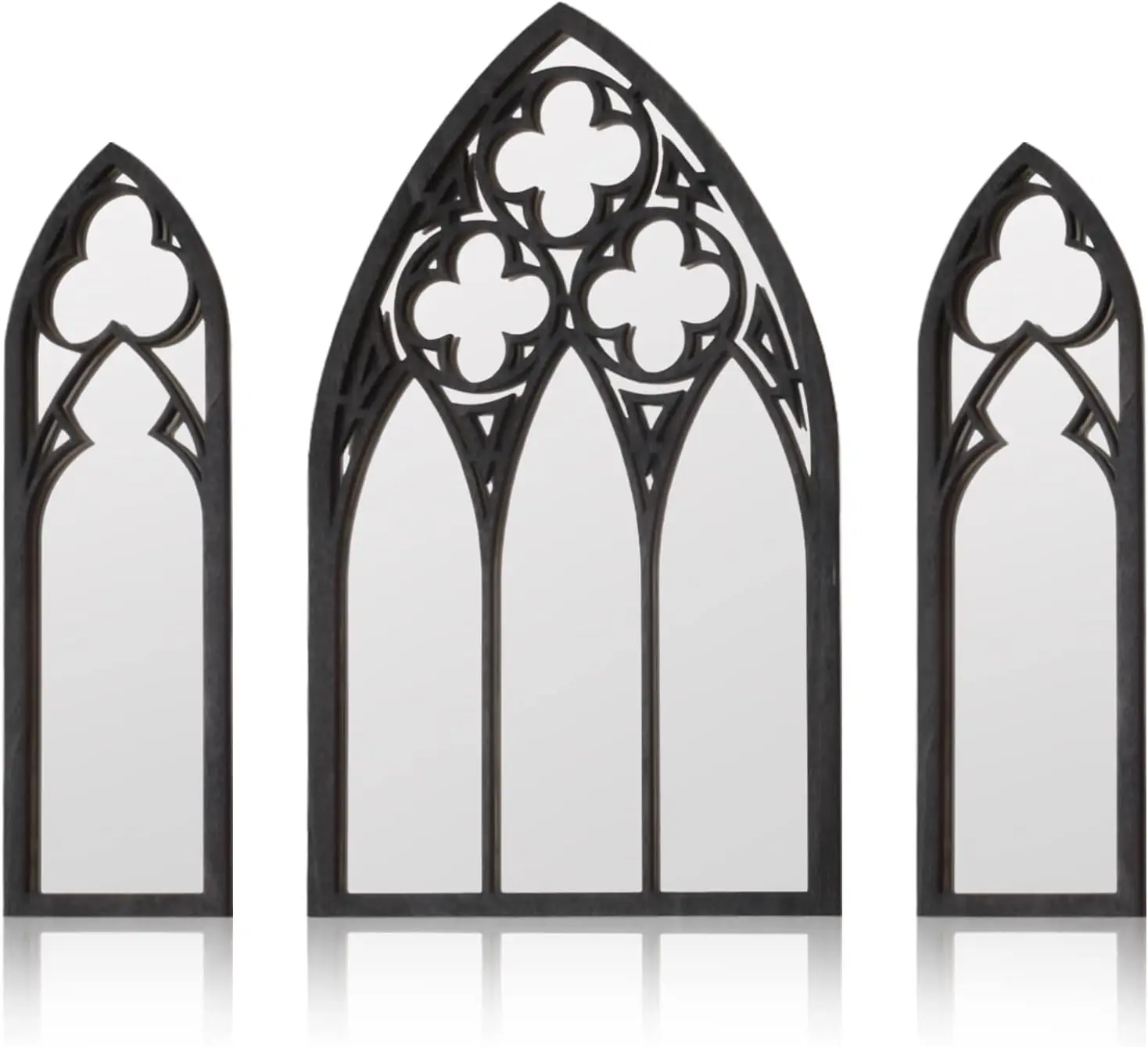 

BOUMUSOE 3 Pack Gothic Mirrors, Cathedral Arch Frame, Tiny Gothic Room Decor - 9.8 inches Spooky Decorative Rustic Wall Hanging for Bedroom & Bathroom