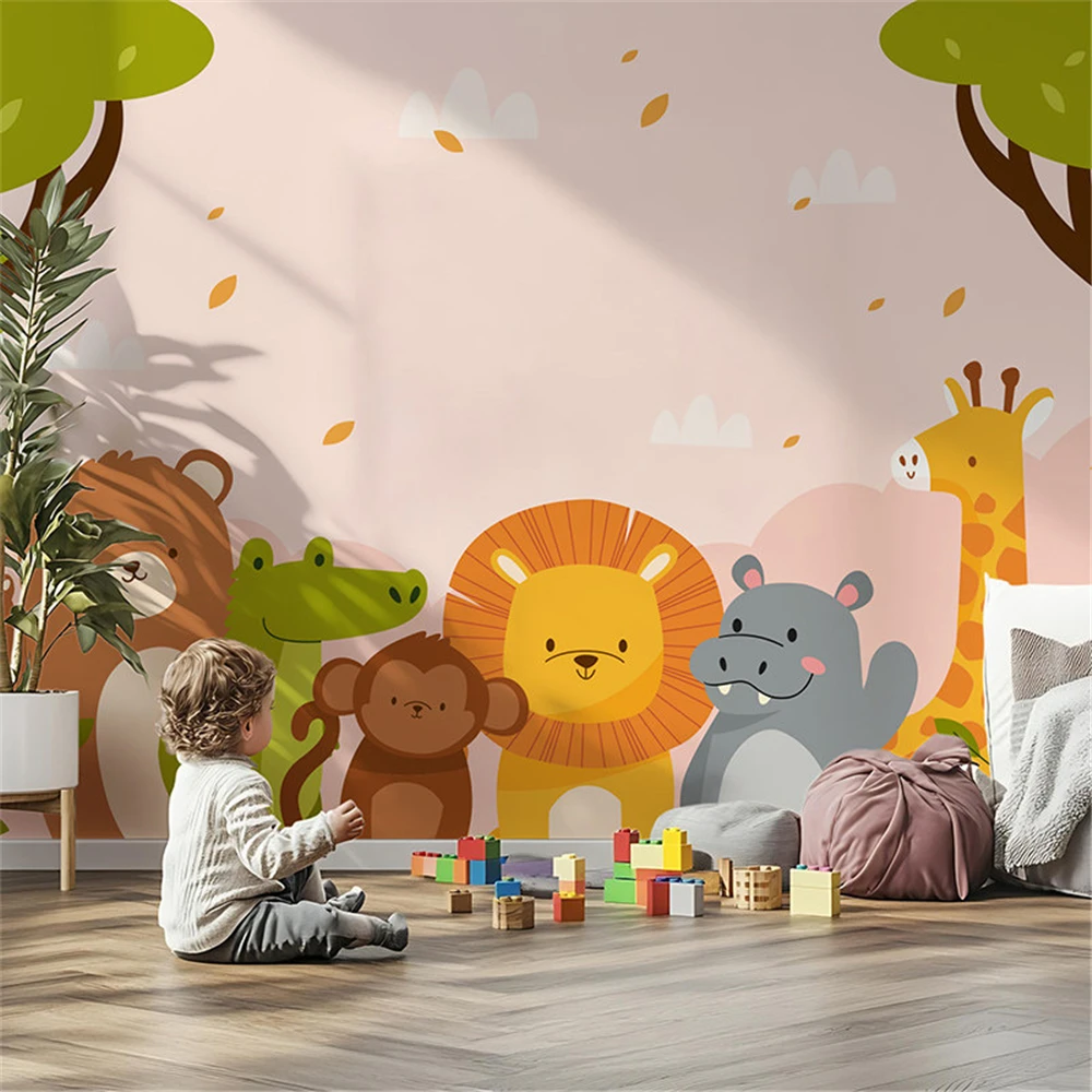 Custom Mountain Peak Cartoon Wallpaper Kids' Room Sofa Background 3D Wall Painting wallpapers for Living Room mural Home Decor