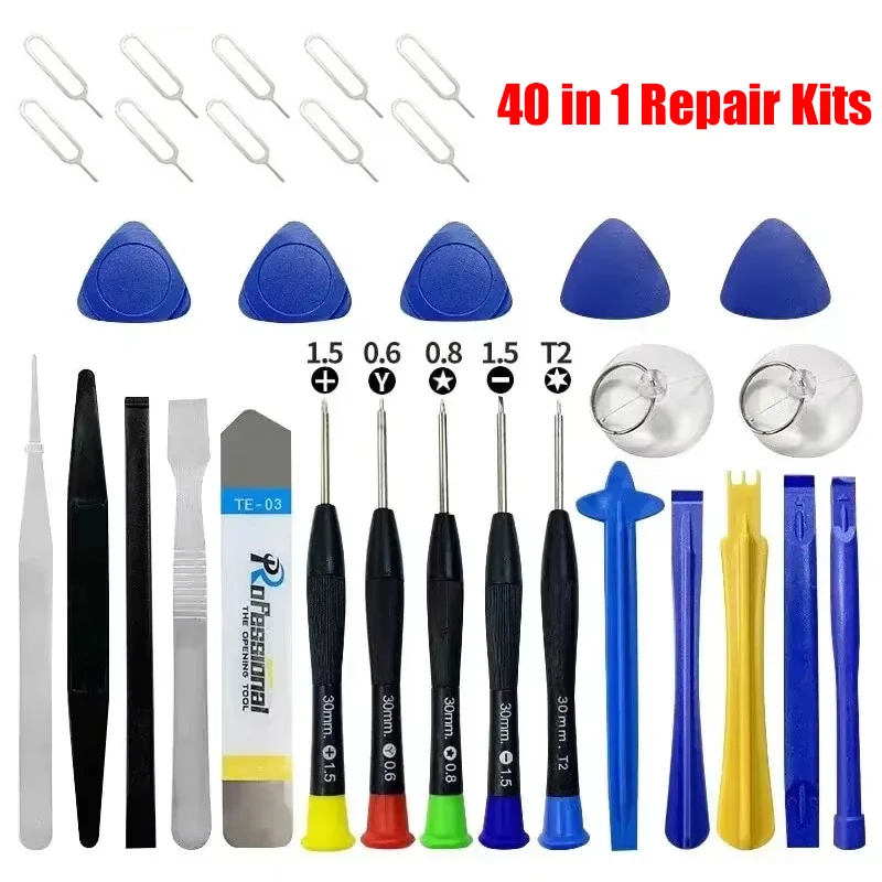 Cell Phone Opening LCD Screen Pry Repair Tool Kit 40 in 1 Professional Mobile Tablet Screwdriver Tools For iPhone Samsung Xiaomi