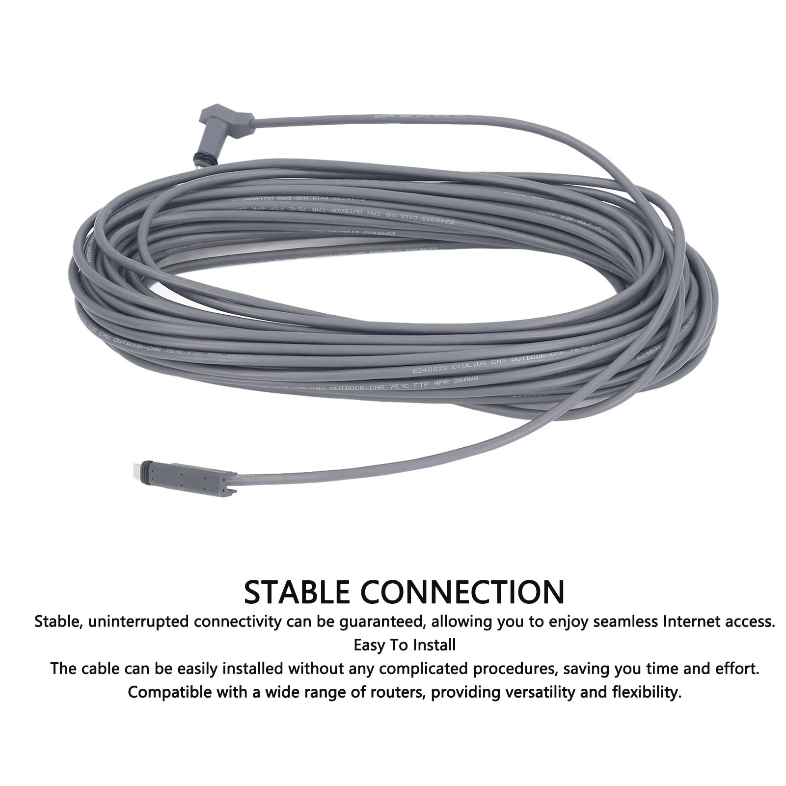 

V2 Cable Replacement Stable Connection 30ft Rectangular Satellite Wire Replacement for Automation Systems