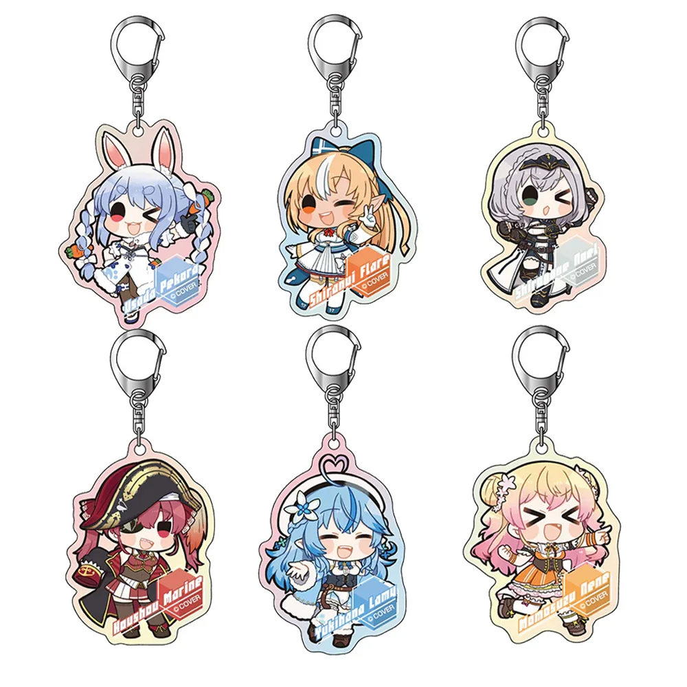 Hololive Usada Pekora Shirdnui Fldre Shirogane Noel Houshou Marine Omaru Polka Kureiji Ollie HD سلسلة مفاتيح مصنوعة من الأكريليك حقيبة قلادة
