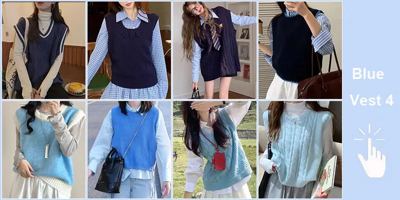 Green Knit Vest Printed Sleeveless Pullover Oversized Women Sweater Vest 2026 New Y2K Vintage Knitwear Women's Autumn Clothing