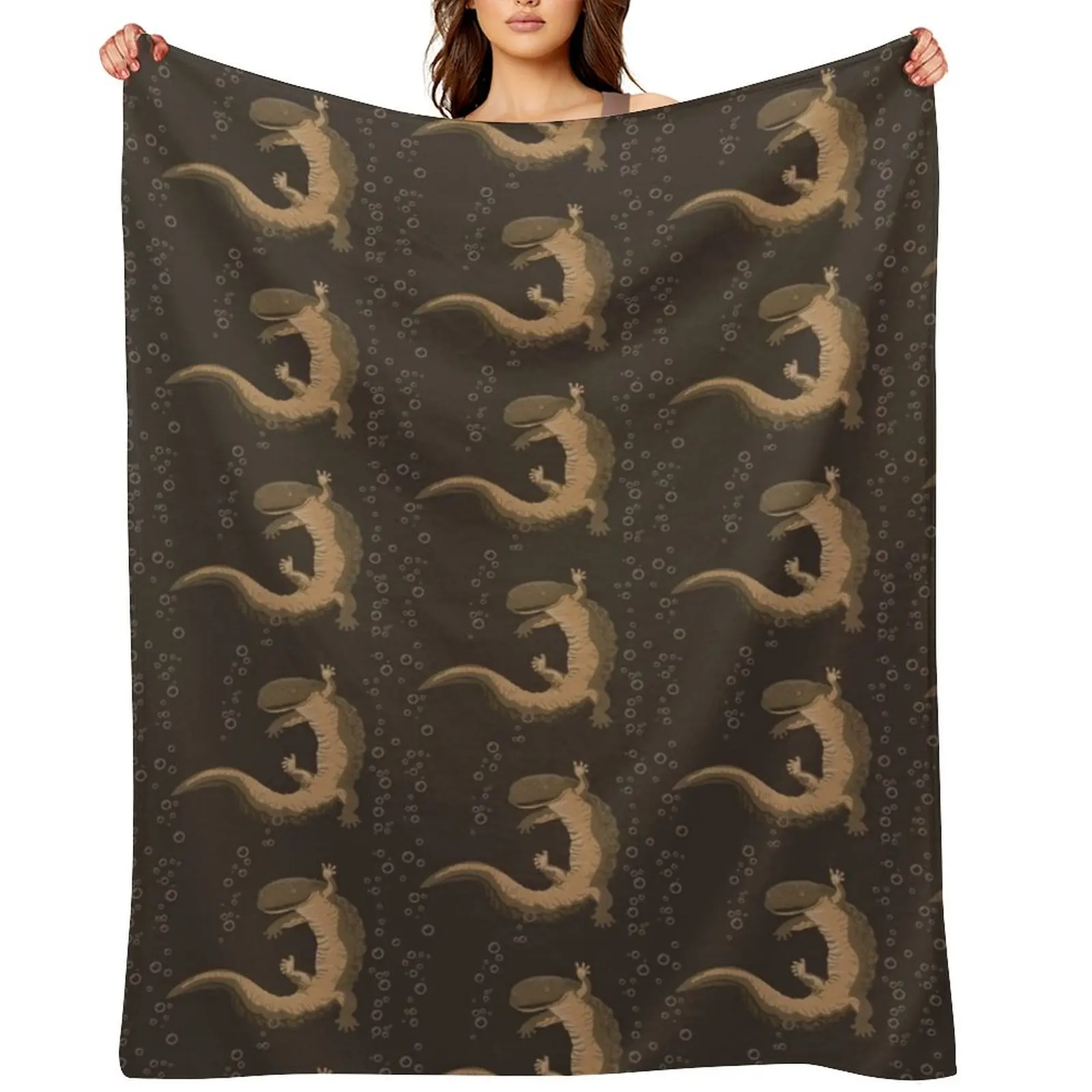 

Hellbender Throw Blanket Personalized Gift cosplay anime Sofa Blankets