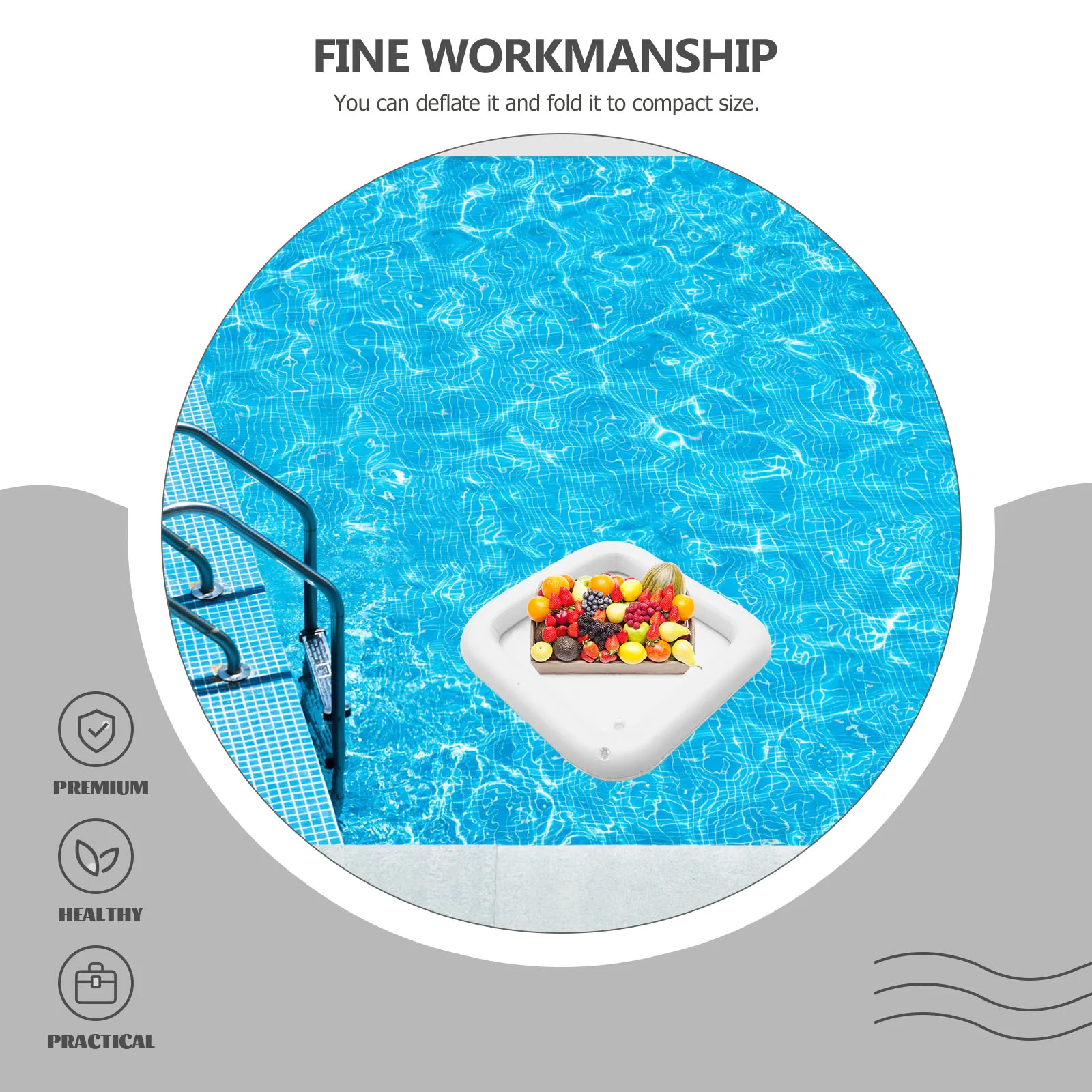 

2Pcs Inflatable Ice Serving Bar PVC Salad Buffet Tray Pool Party Cooler Picnic Drink Holder Inflatable Serving Bar