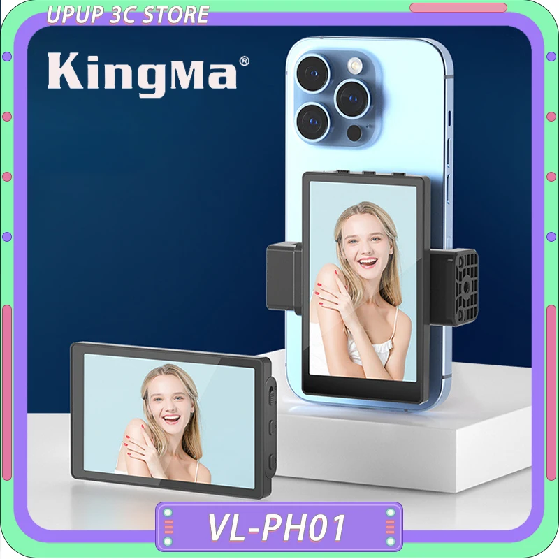 KingMa VL-PH01 Vlog/Selfie Display screens For iphone Rear Camera Vlog/Selfie Magnetic Mobile Phone Clip Small Portable Travel