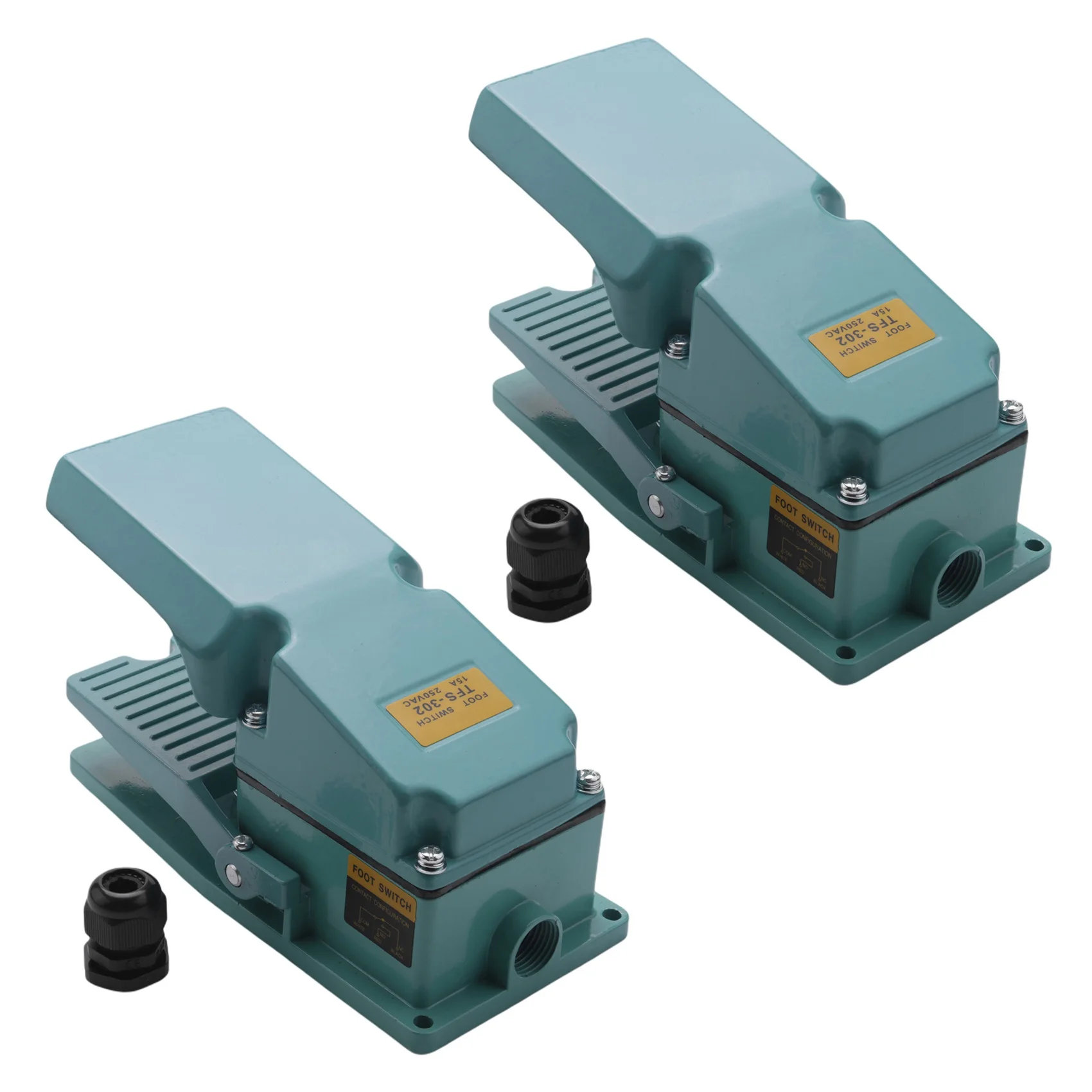 

2X TFS-302 Foot Switch Pedal Switch 15A AC 250V 50HZ for Textile Equipment Welding Device Printing Device