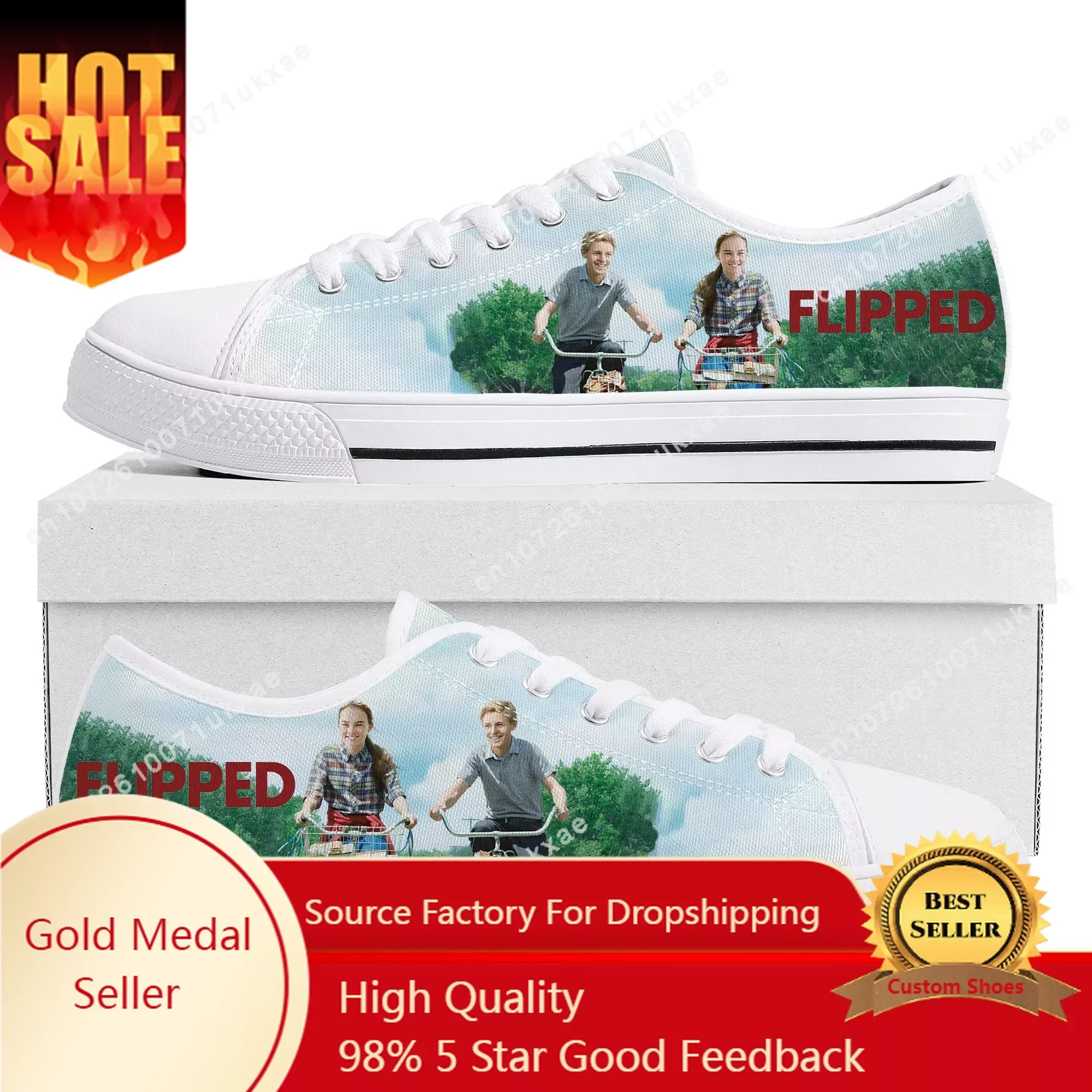 

Flipped Movie Low Top Sneakers Mens Womens Teenager Canvas High Quality Sneaker Casual Custom Made Shoes Customize DIY Shoe