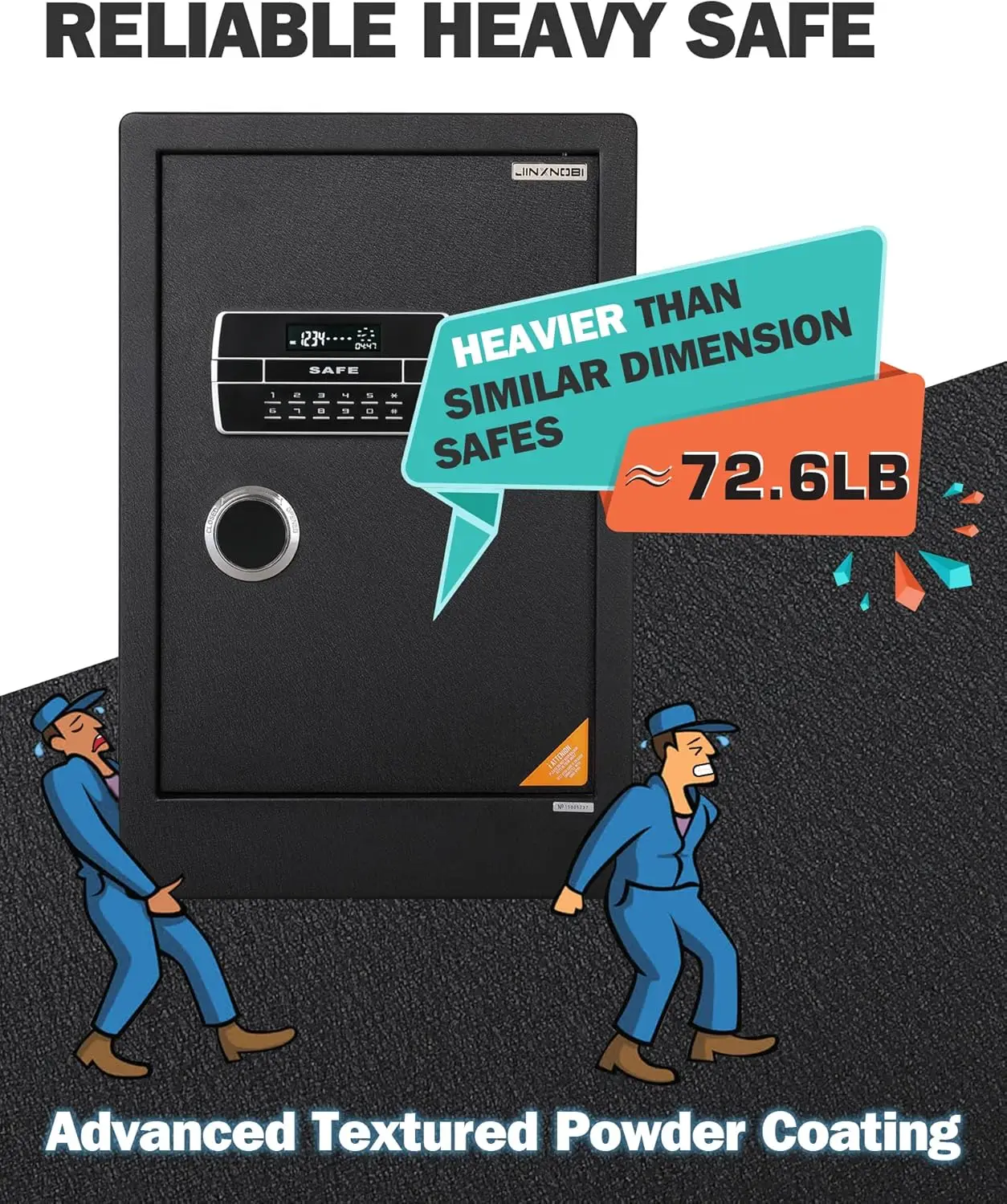 Grande coffre-fort, coffre-fort domestique à 4.2 pieds cubes avec coffre-fort étanche ignifuge, grand coffre-fort de 27.6 pouces avec clavier électronique