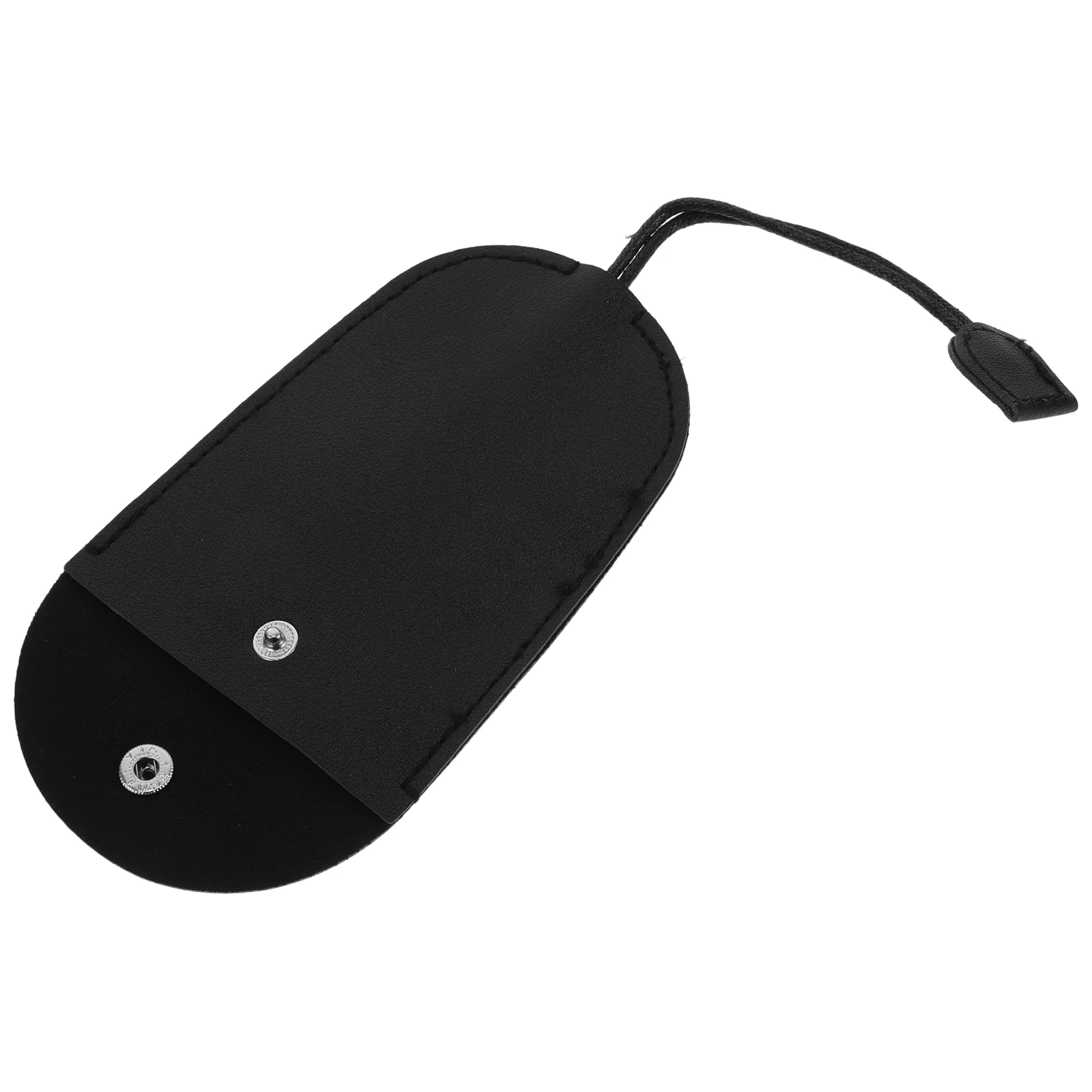 

Car Key Bag Pouch Case Holder Black Protector Soft PU Snap Button Closure Compact Portable Key Cover Accessories