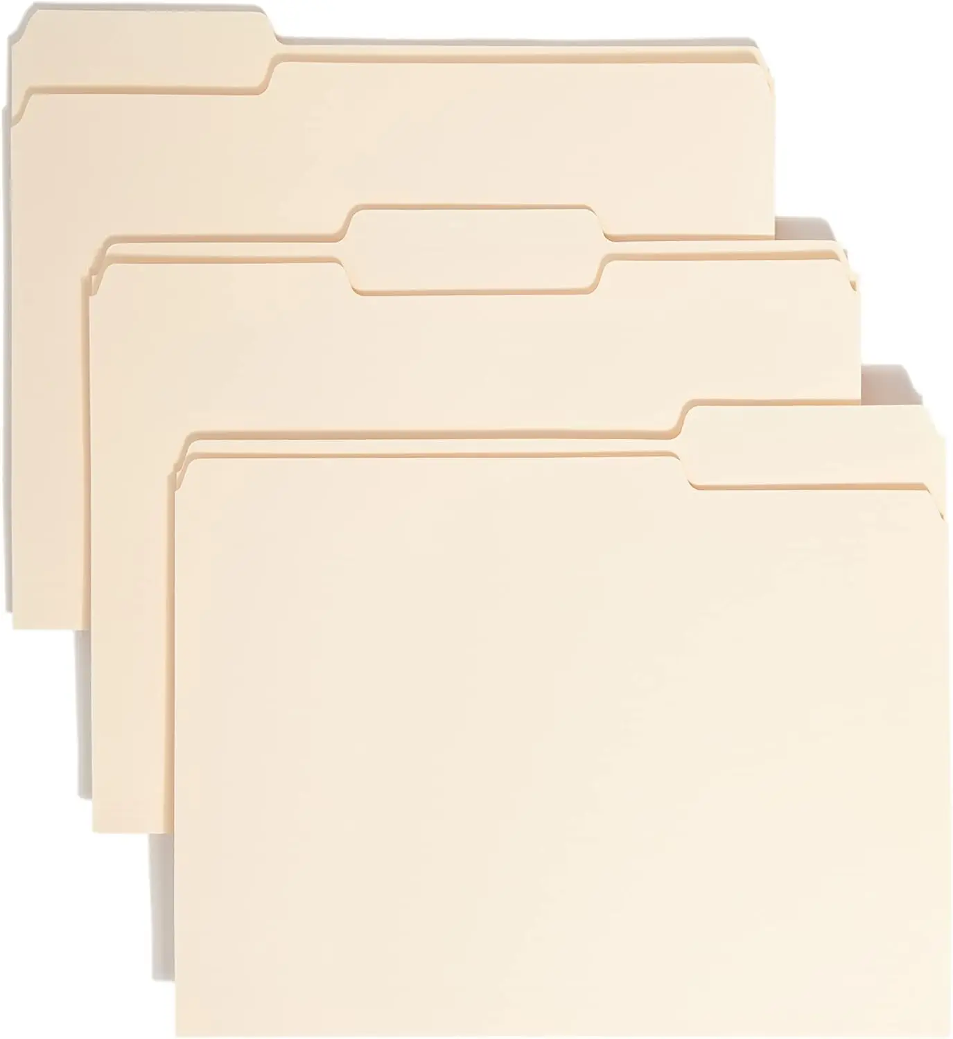 

Letter Size Manila File Folders, 1/3-Cut Tab, Assorted Positions, Pack of 24 for Office Organization