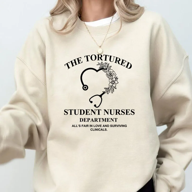 Student Nurse Funny Sweatshirt Women Female Future Nurse Humor Nursing Crewneck Sweatshirts Harajuku Pullover Women's Clothes