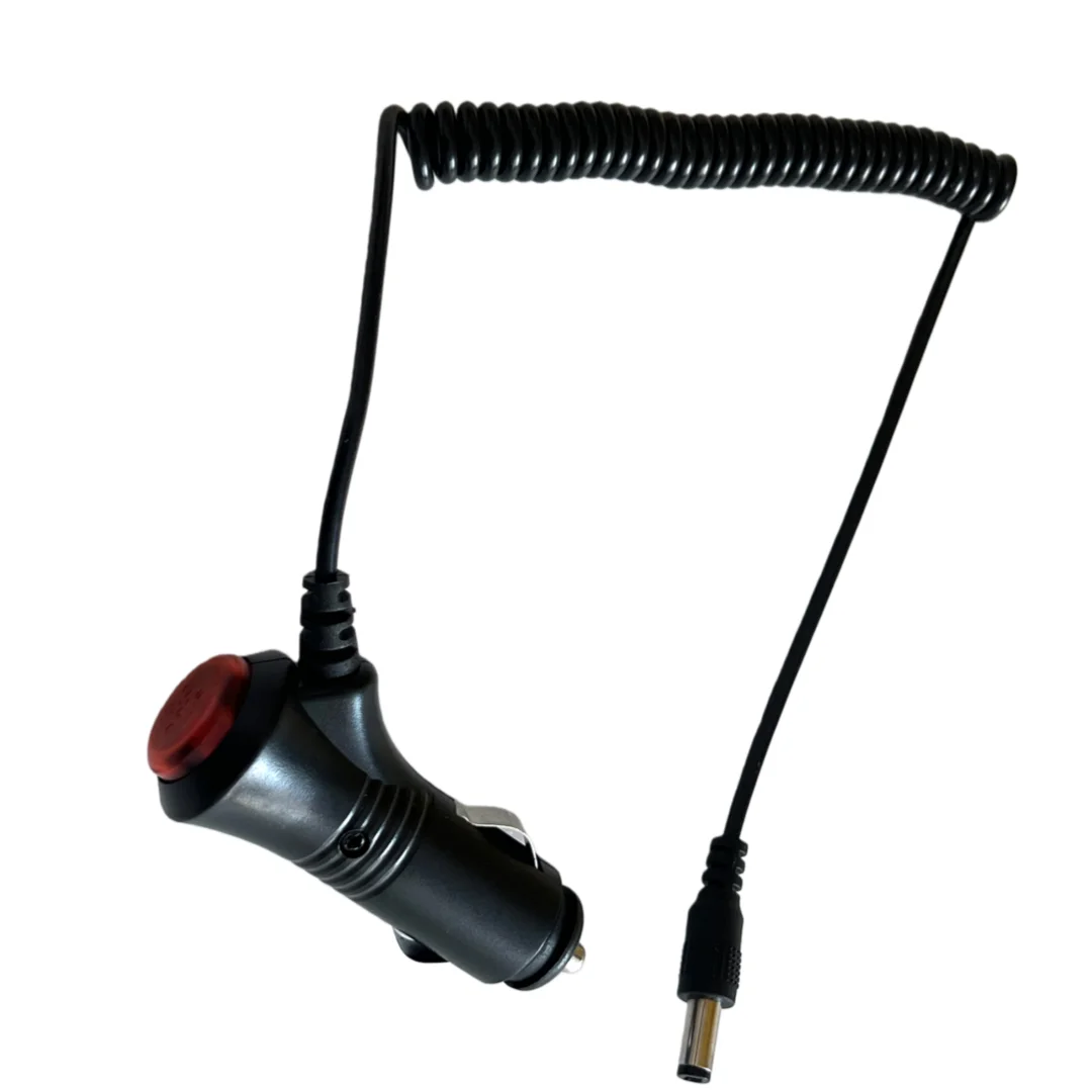 12V24V car cigarette lighter plug power adapter to DC 5.5x2.1mm spring cable with switch and built-in 3A fuse