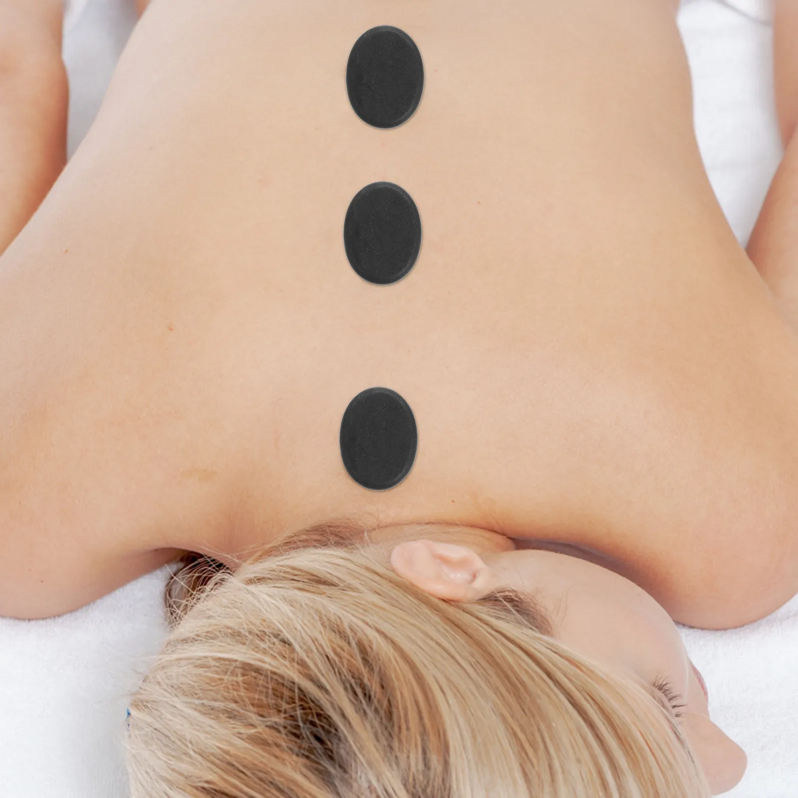 

10Pcs Volcanic Hot Stones Spa Massage Stones for Face Back Foot Eyes Arms Smooth Heat Retention Therapy