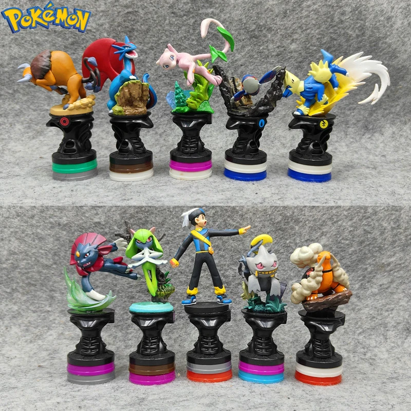 Pokemon Chess Series Scene Model Animation Mew Salamence Collection Decorative Ornaments Children's Toys Christmas Gifts