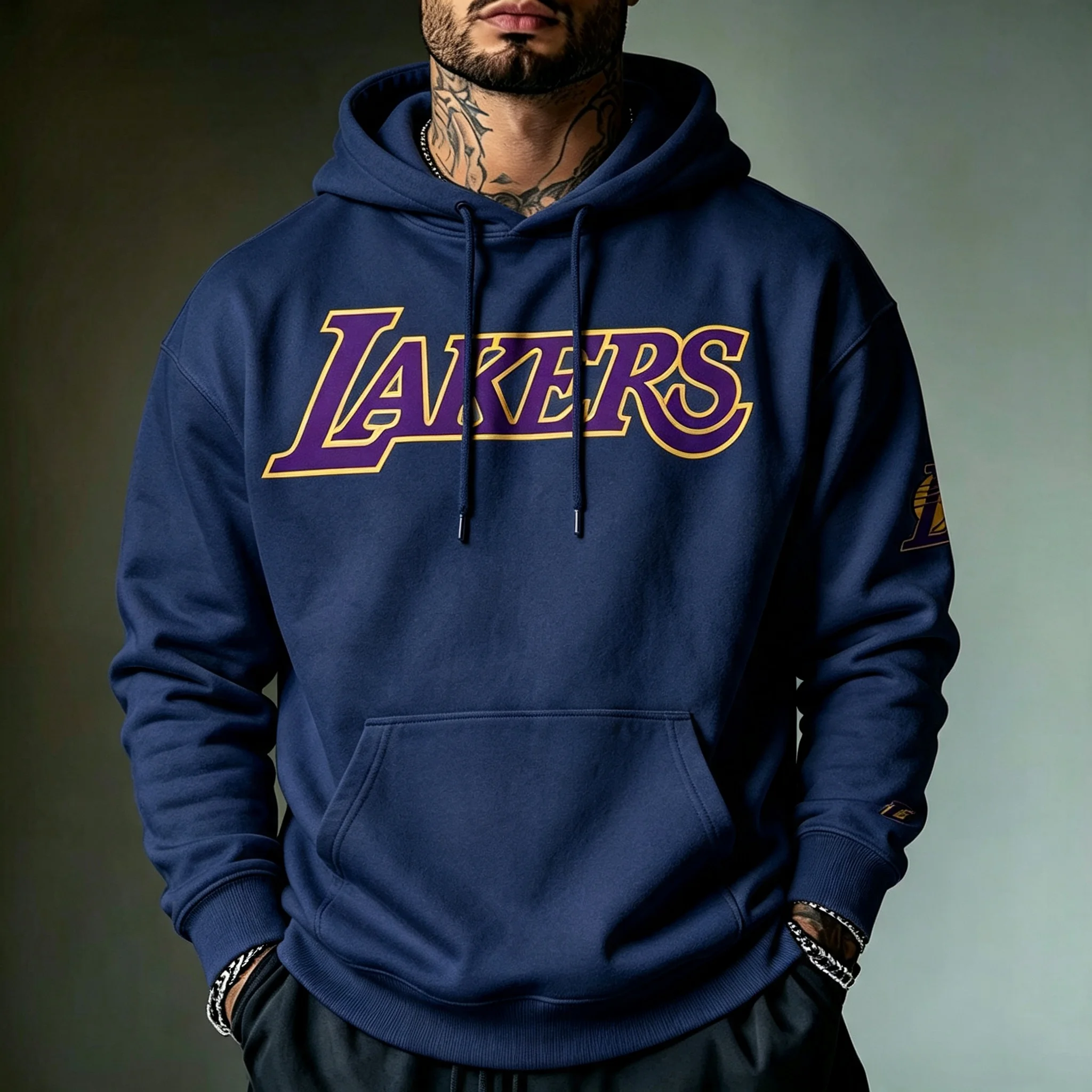 Los Angeles Lakers Hoodie - Modischer Trend Street-Style Herren Fitness Muskel Freizeit Kapuzenpullover für Sportaktivitäten – Detail 12