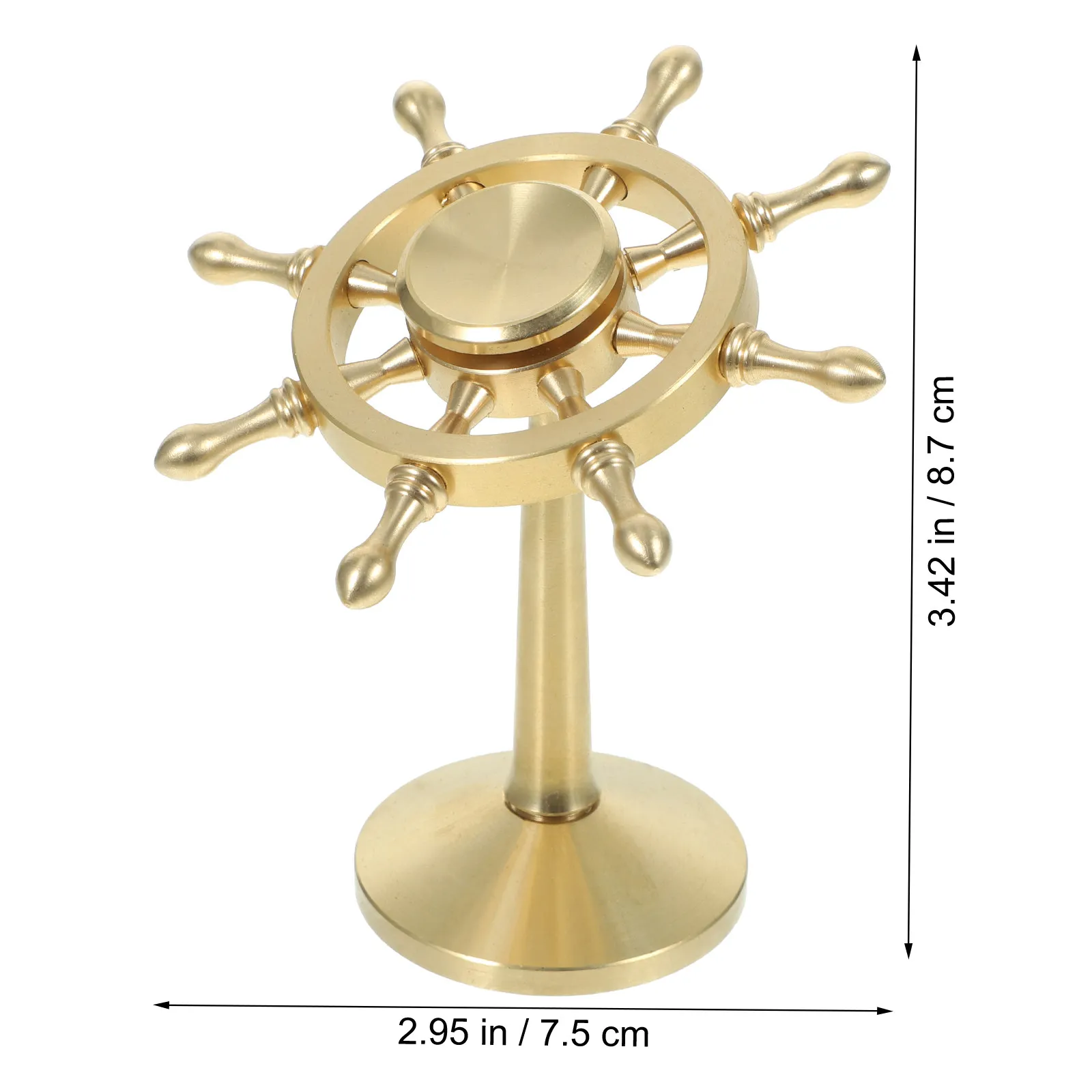 Vintage Brass Marine Rudder Rotatable Desktop Ornament Mediterranean Style Home Decoration Office Shelf Decor Home Desktop Decor