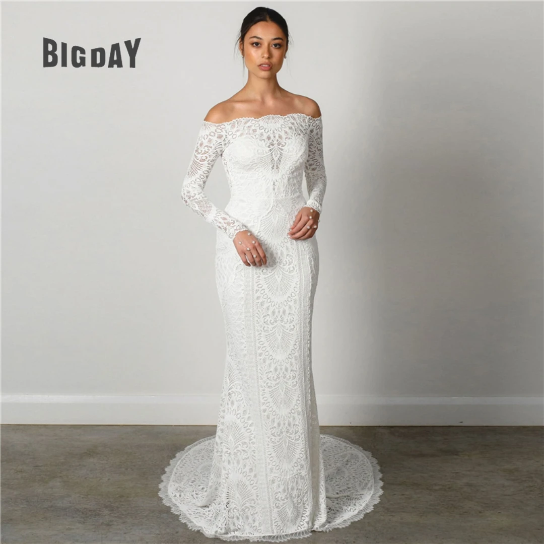 Exquisite Wedding Dress For Woman 2024 Boat-Neck Strapless Off The Shoulder Lace Appliques Bride Gowns Vestido de Novia Customed