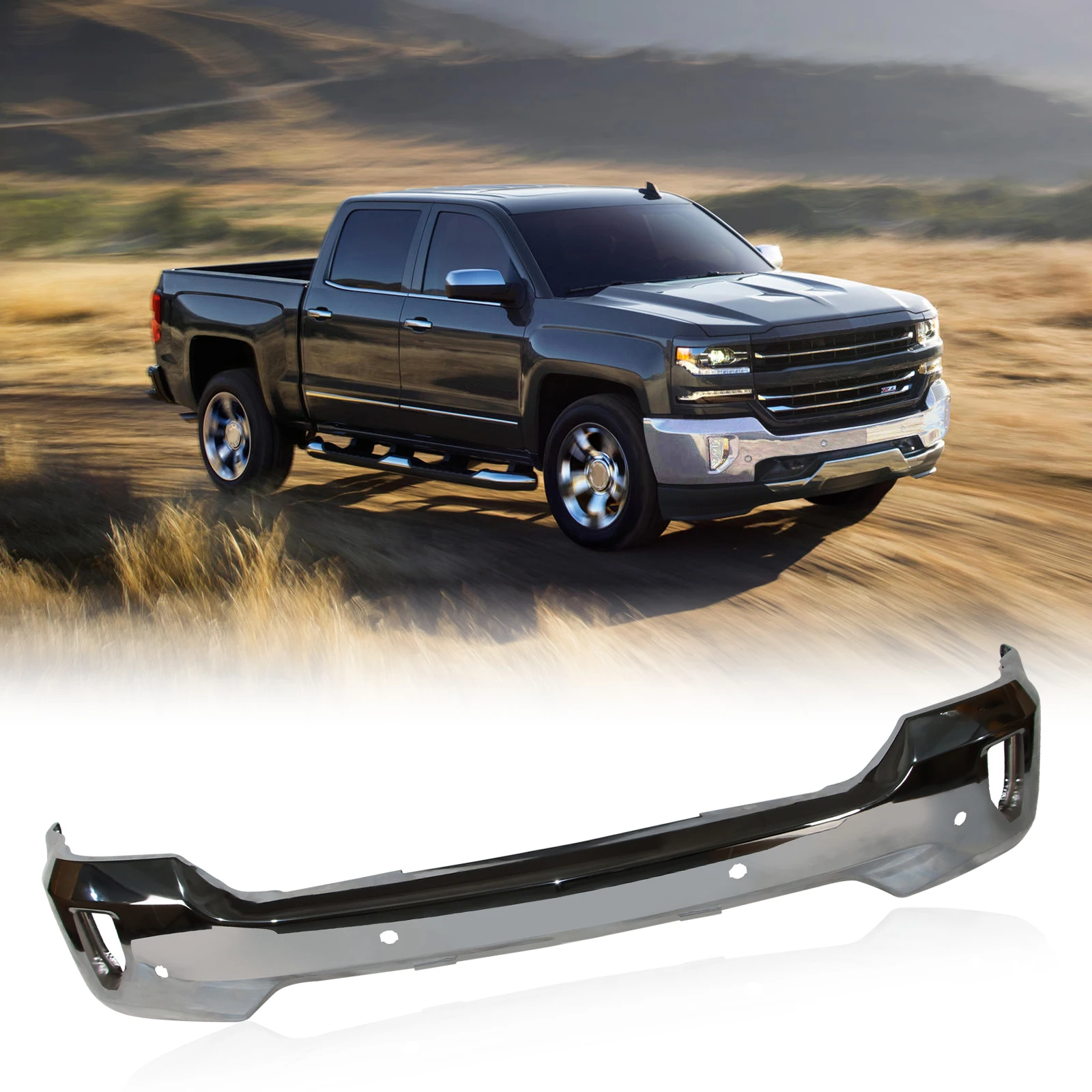 

Front Bumper for 16-19 Chevy Silverado 1500 w/ Sensor Holes