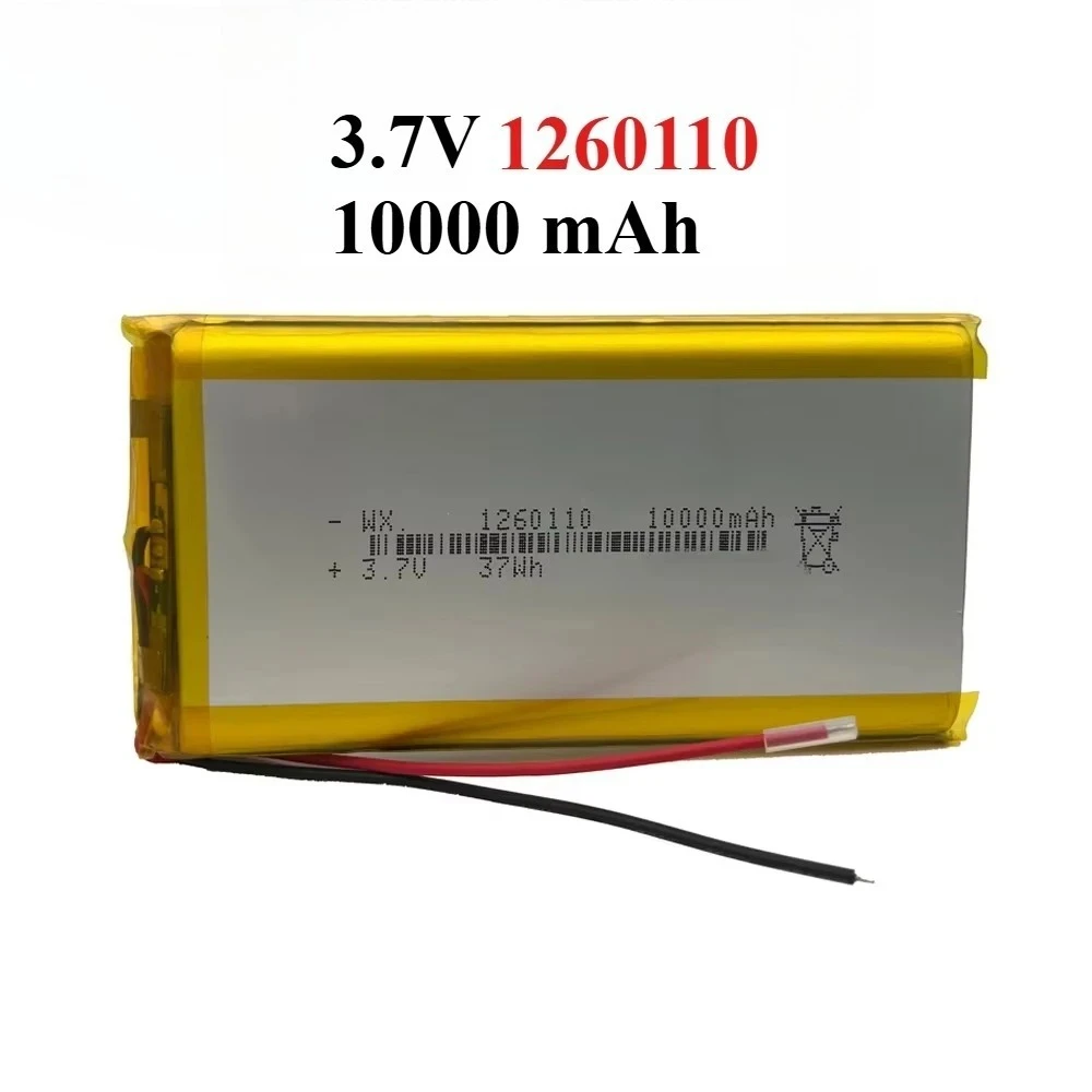 3.7V 10000mAh 1260110 Polymer Lithium Battery/lithium Ion Battery with Protection Board for Power Bank GPS 100% Real Capacity