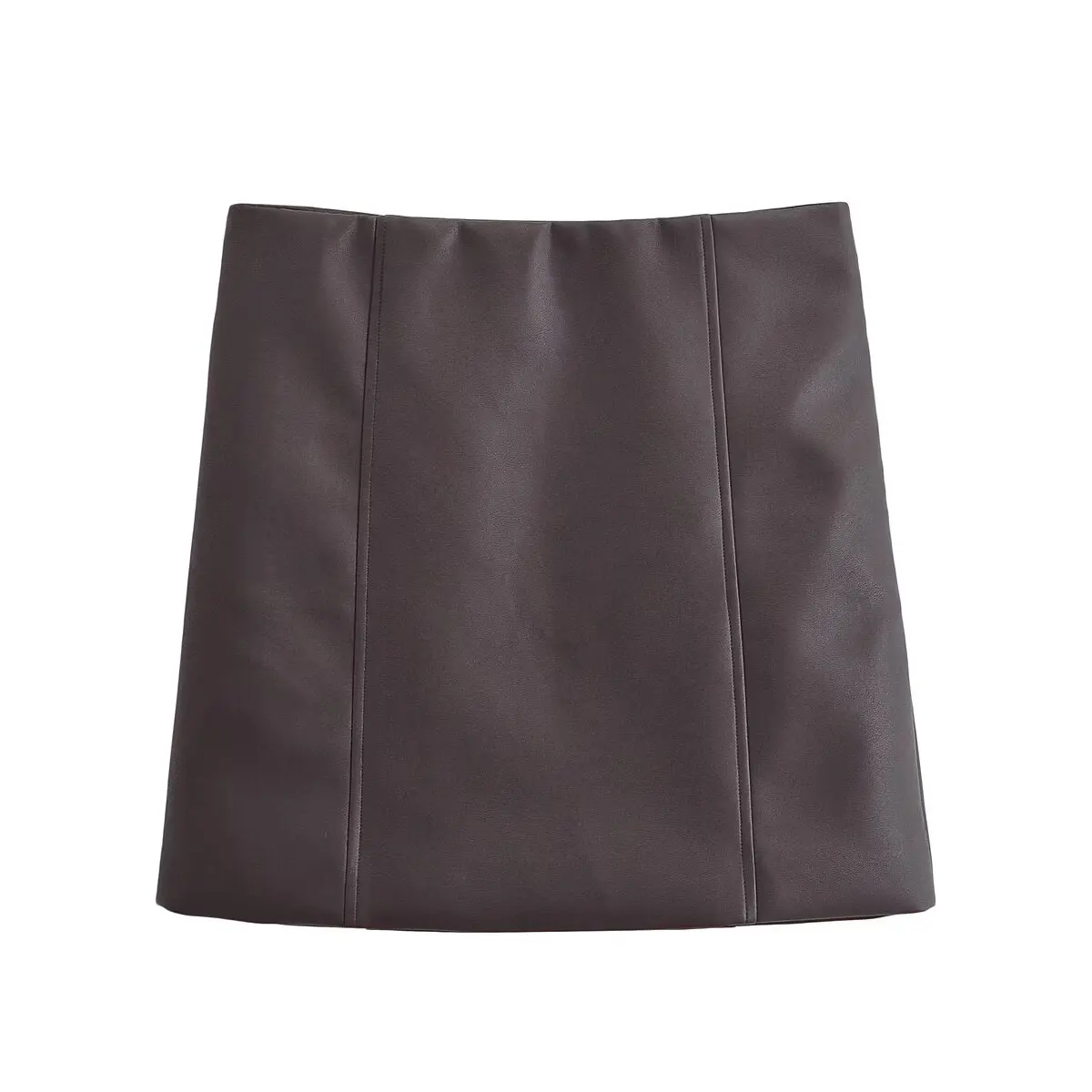 

Tidalyf 2025 Women High Waist Mini Skirt Slim Fit Straight Zipper Front Faux Leather with Lining Sexy Chic Party Outfit