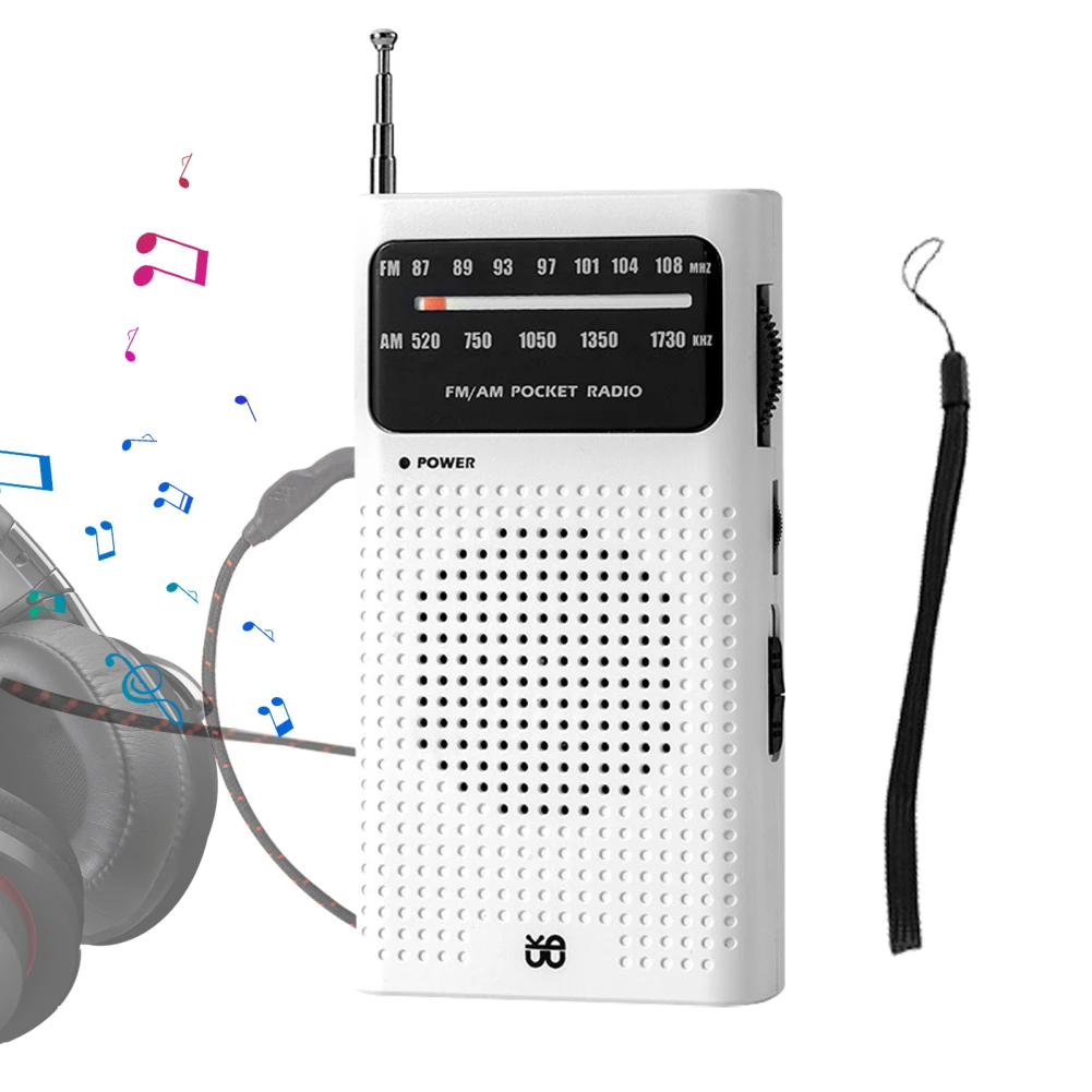 2024 AM FM Radio Premium Quality Battery Operated Portable Pocket Radio Telescopic Antenna Radios Player For Senior Home Walking