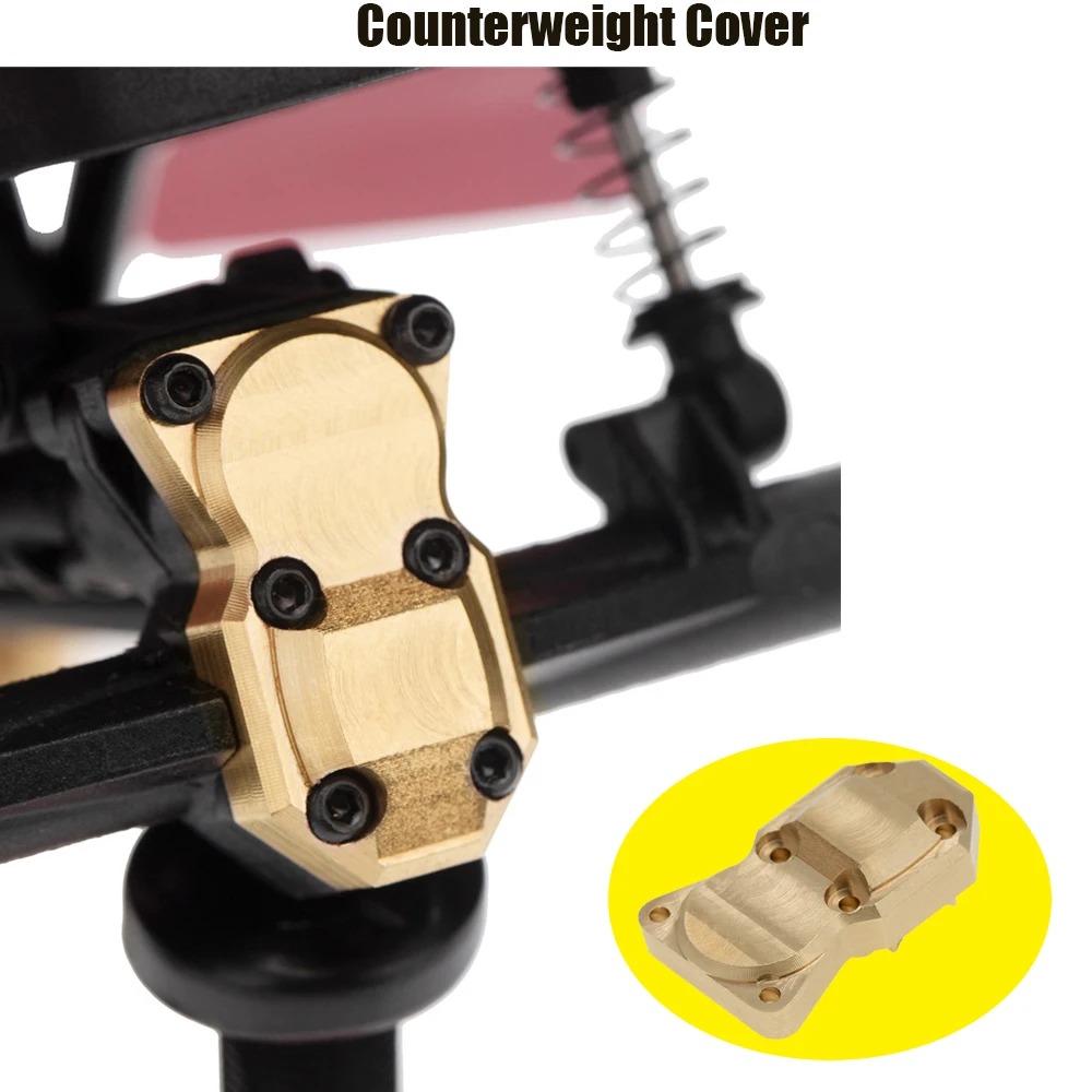 Brass Bridge Cover Counterweight Cover for SCX24 AXI00002/AXI00001/AXI90081 RC Upgrade And Modification Accessory