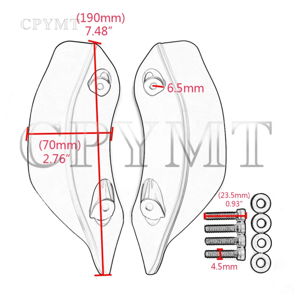 Motorcycle Black Batwing Upper Fairing Accents Air Wind Deflectors fit For Harley Road Glide FLTRX FLTRXS 15-up