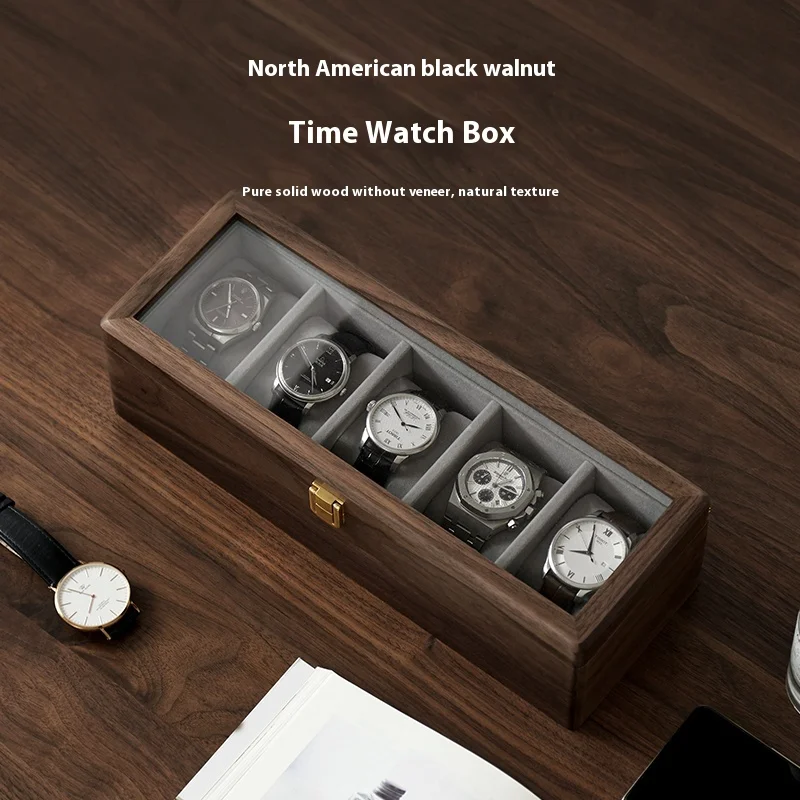 

Solid Wood Watch Storage Box High Grade Wooden Watch Organizer with Display Function, Ideal Entryway Decoration and Creative Gif