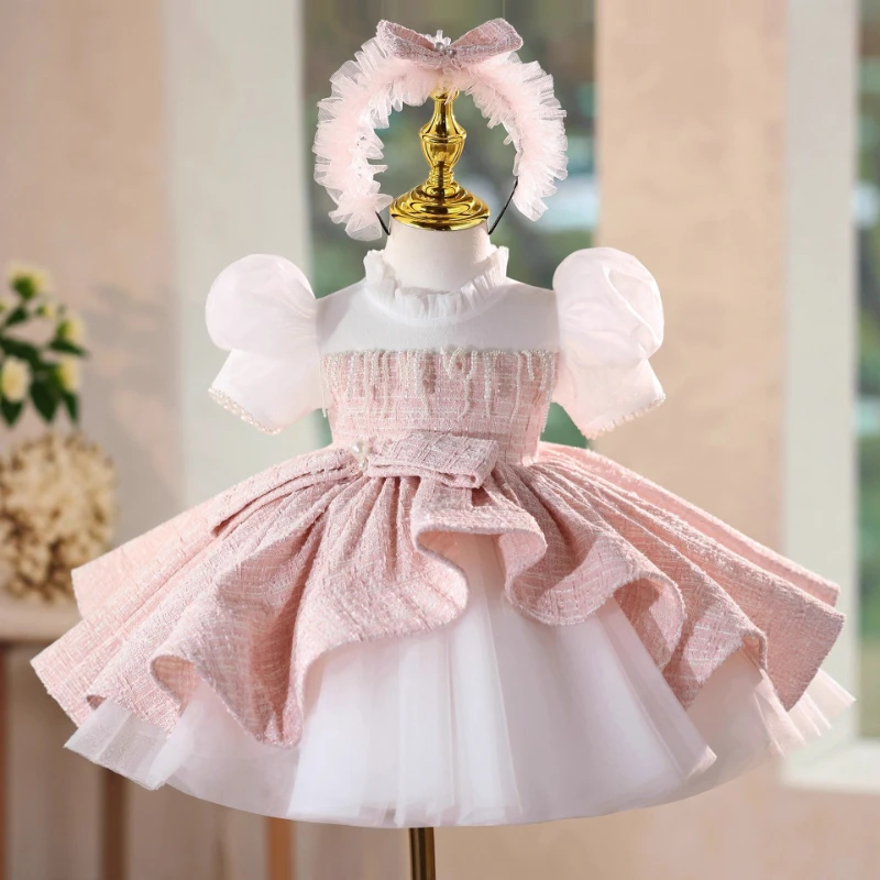 

Пышное тюлевое платье для девочек, детское платье принцессы на день рождения, детское платье для выступлений на фортепиано, вечерний костюм для торжественного праздника