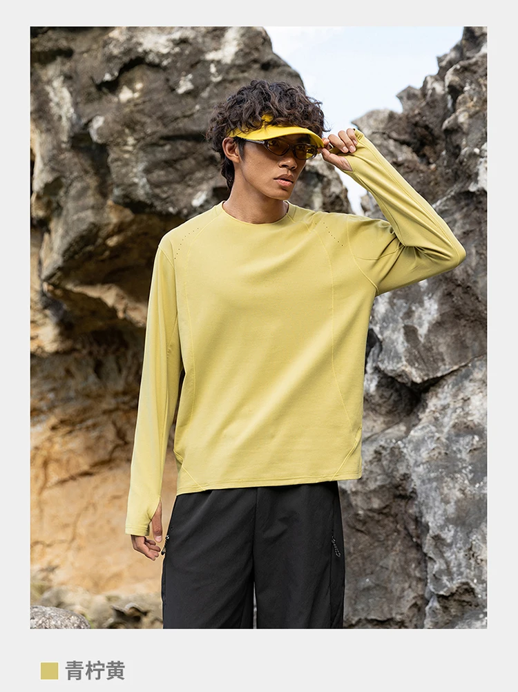Herren Performance-T-Shirt mit Rundhalsausschnitt und langen Ärmeln – UPF50+ Sonnenschutz, 7A antibakteriell & schnelltrocknend für Sport- und Outdoor-Aktivitäten – Detail 11