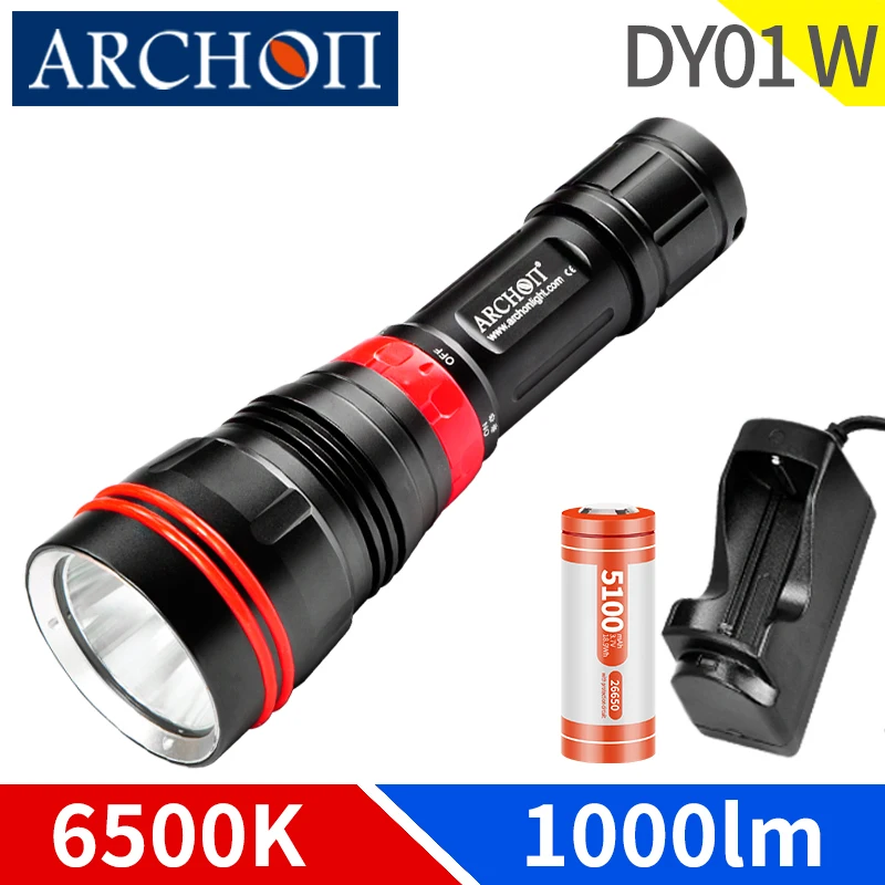 

DY01W 6500K diving flashlight DY01 4500K diving photoraphy torch Underwater 100m diving lighting fill lights HD video dive torch