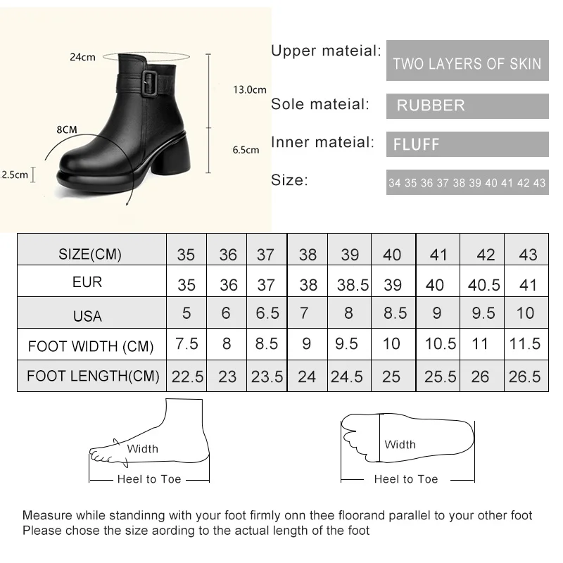 AIYUQI Snow Boots Women 2024 Genuine Leather Women Ankle Boots High Heel Fashion Non-slip Natural Wool Women Winter Boots