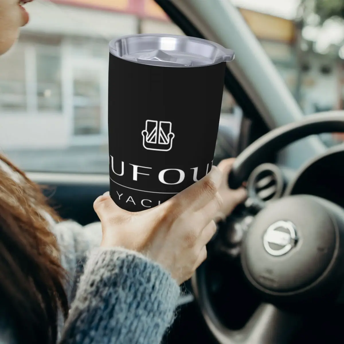 Dufour Yacht Vaso de acero inoxidable Taza aislada al vacío Tazas térmicas frías Pajitas con tapa 20 oz