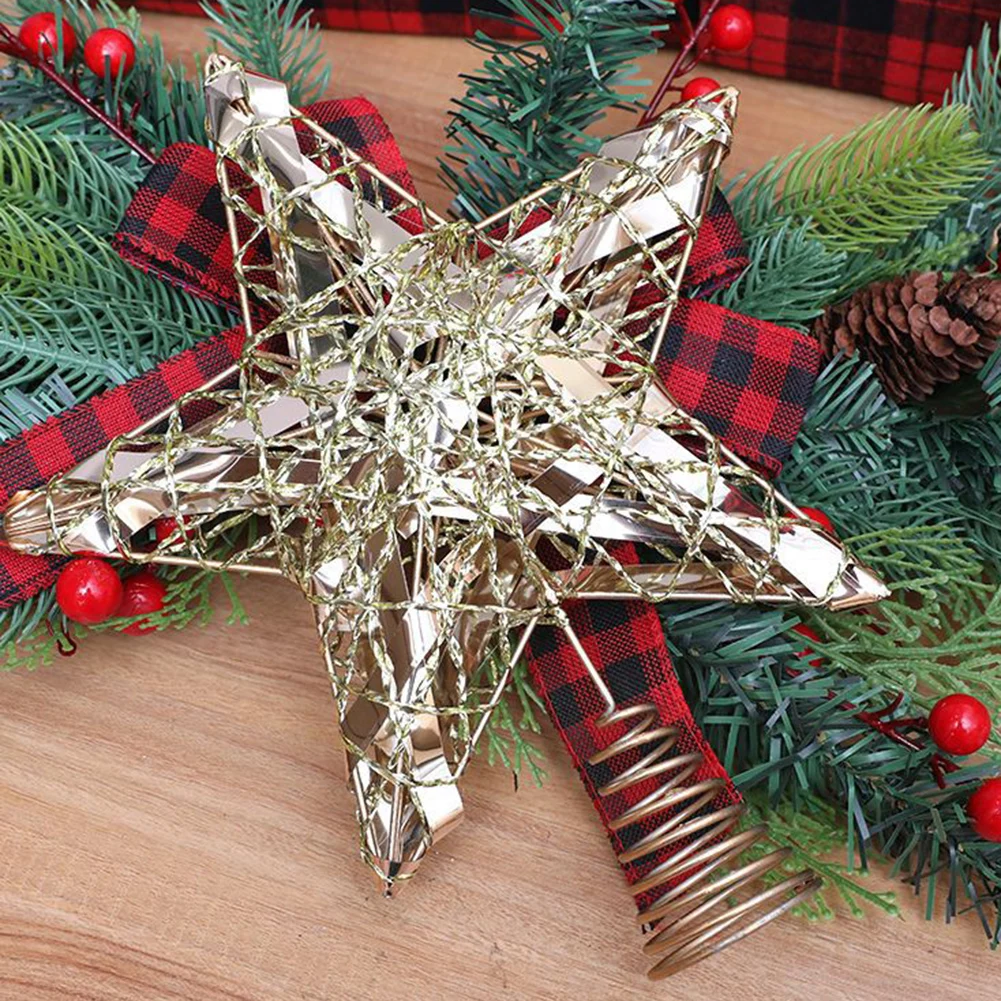 1 Pcs 27CM  Fantasy Five-Pointed Christmas Tree Top Star Xmas Tree Pendant  Three-Dimensional Christmas Decoration