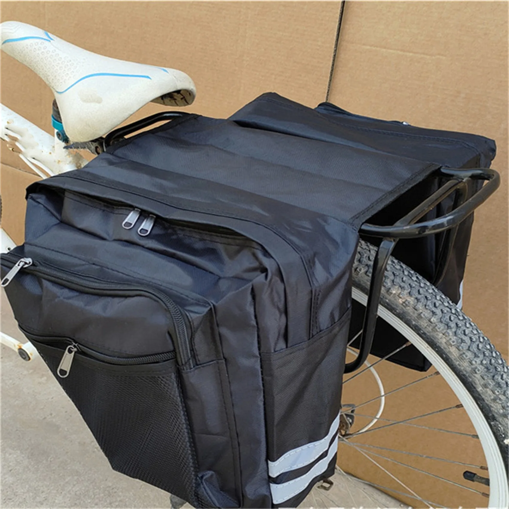 Cycling Double Side Rear Rack Bike 2 In 1 Trunk Bag Mountain Road Bicycle Tail Seat Pannier Pack Luggage Carrier Bike Accessorie