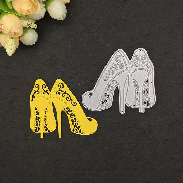 Metal Cutting Dies Lace High Heels Stencils For DIY Scrapbooking Decorative Embossing Handcraft Template