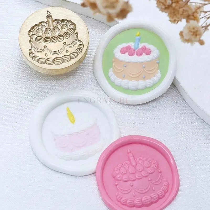 Ulga 3D wosk stempel Cake szwajcarska bułka z pączkami makarony lody Scrapbooking koperty zaproszenie opakowanie na prezenty