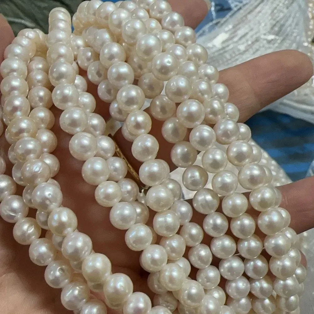 

7-8mm High-Quality Round Semi-Finished Beads Natural Pearls for Jewelry Making Supplies DIY Women Necklace Bracelet Accessories