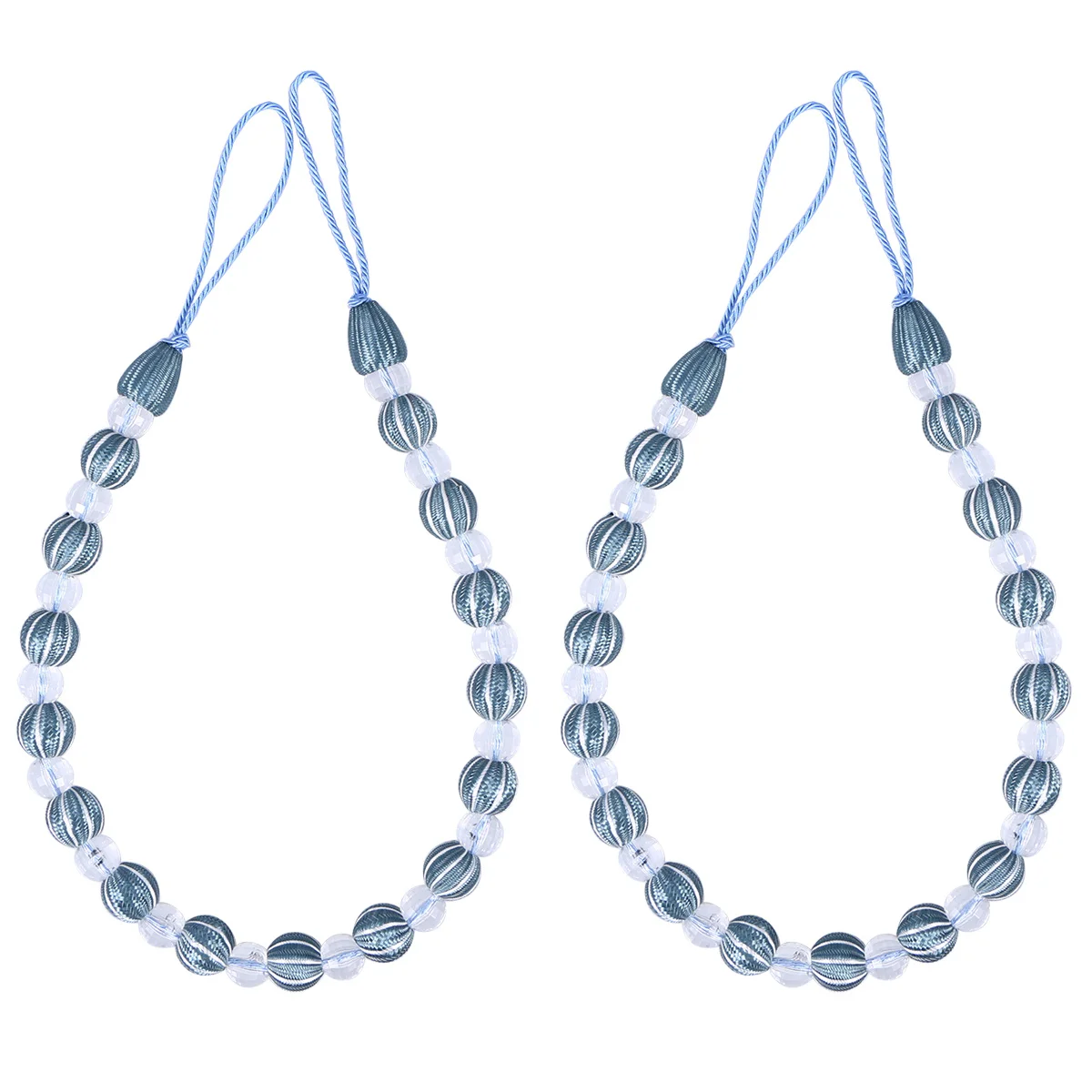 

2Pcs Acrylic Bead Curtain Tiebacks Crystal Beads Reinforced Cord Decorative Home Window Holdbacks