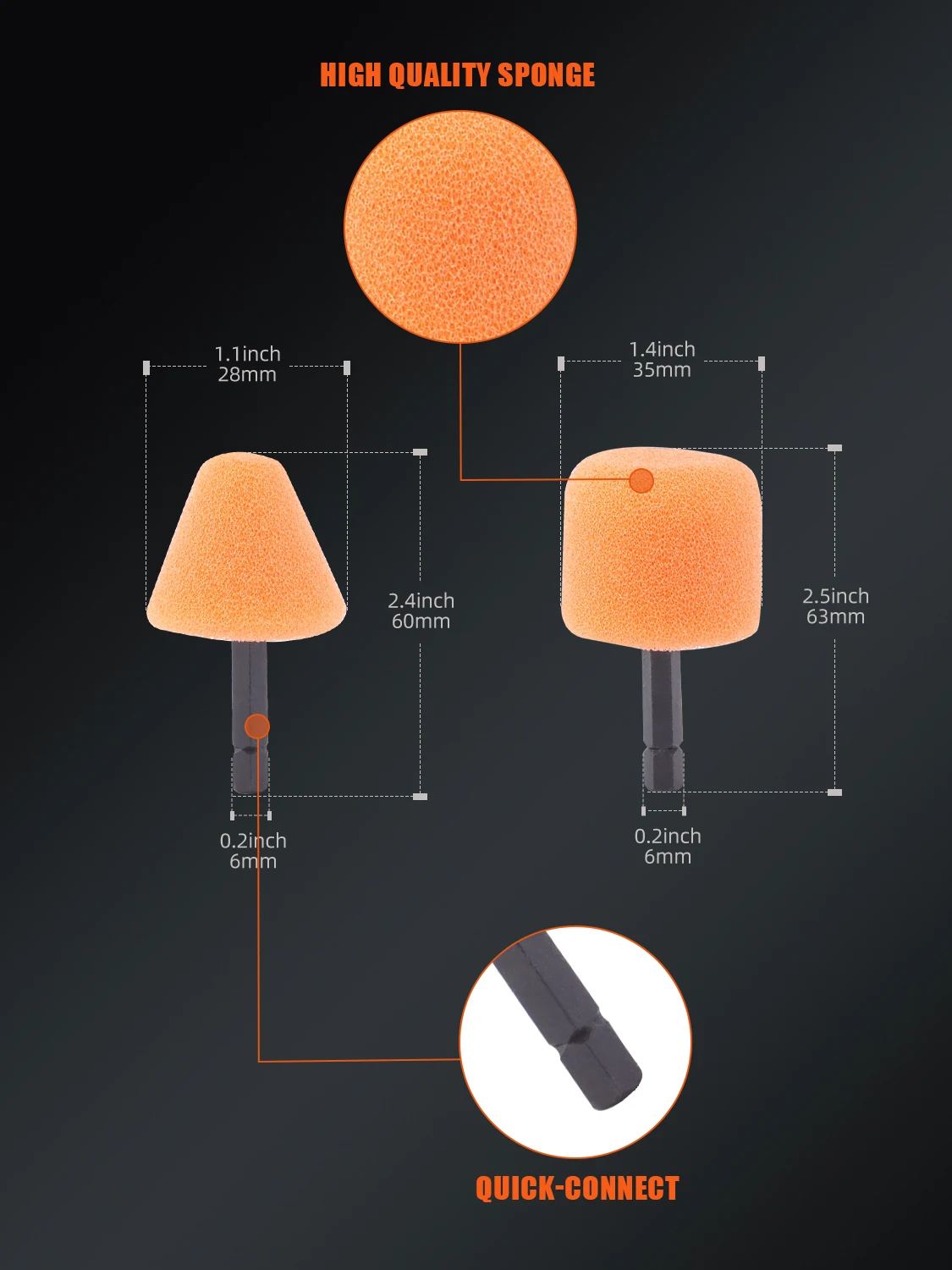 SPTA Mini Polishing Ball Flexible Shaft Set Conical Cylindrical Drums for Car Wheel Detailing  Small Spaces Buffing